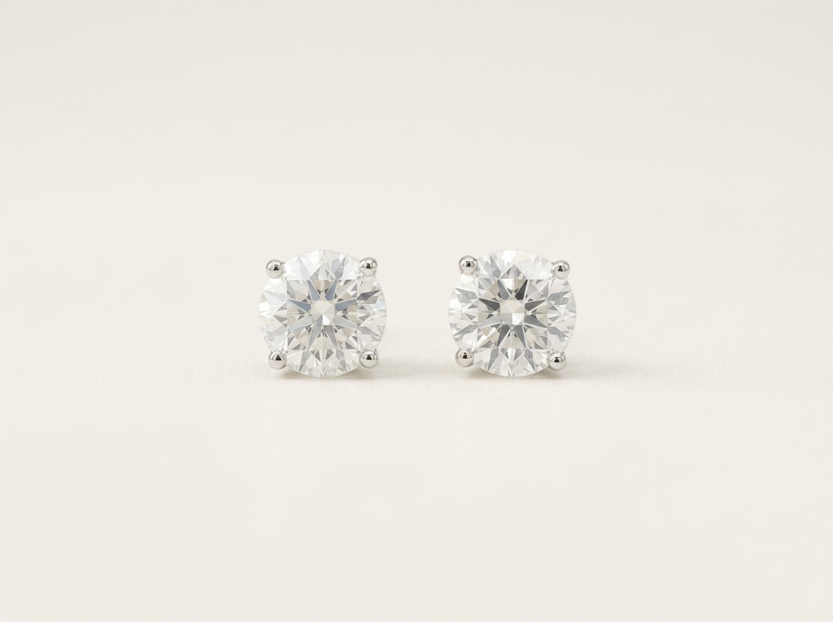14k White Gold 1 Carat Each Lab Grown Diamonds