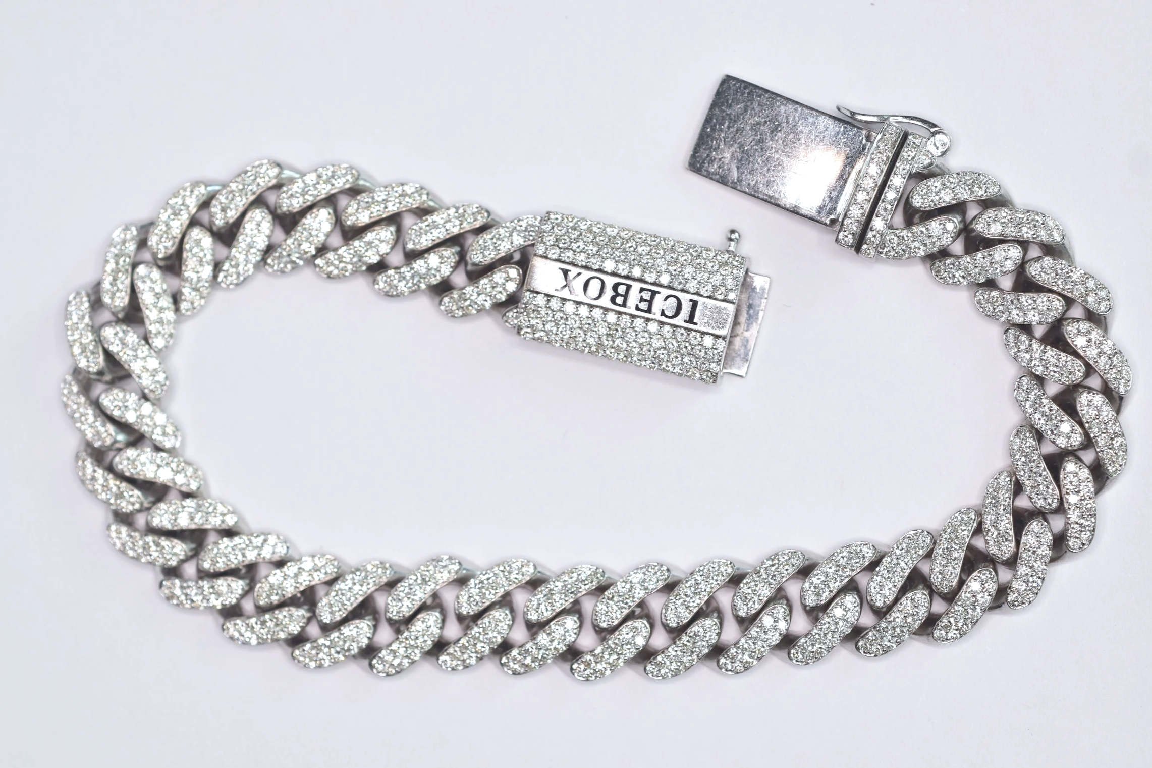 Estate Icebox 14k Diamond Pave Bracelet