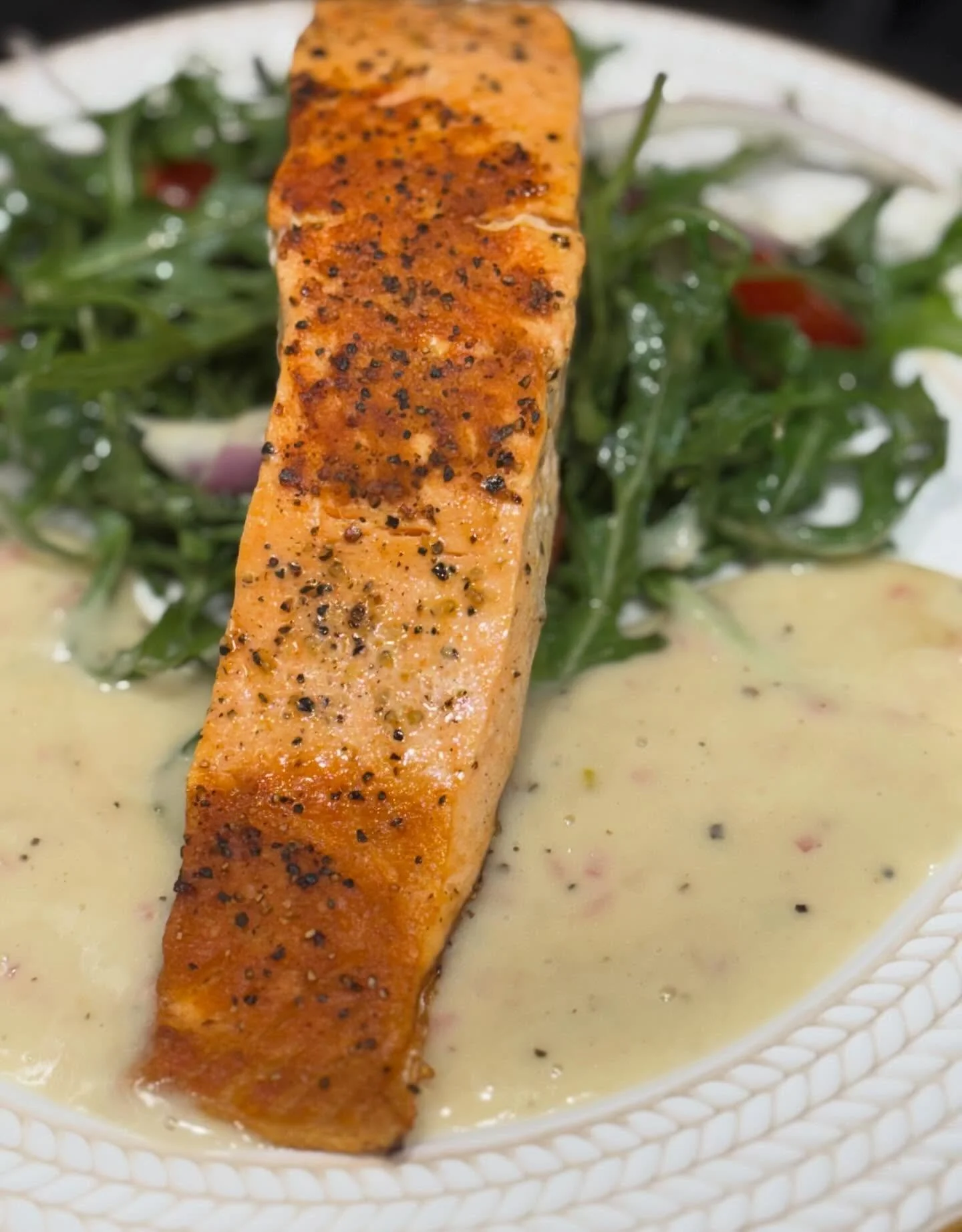 Fresh, bright, and full of flavor. ✨
Our pan seared salmon topped with a silky citrus beurre blanc and served with a fresh arugula salad tossed in red wine vinaigrette. Light, vibrant, and perfect for spring.

Come see why we&rsquo;re more than just 
