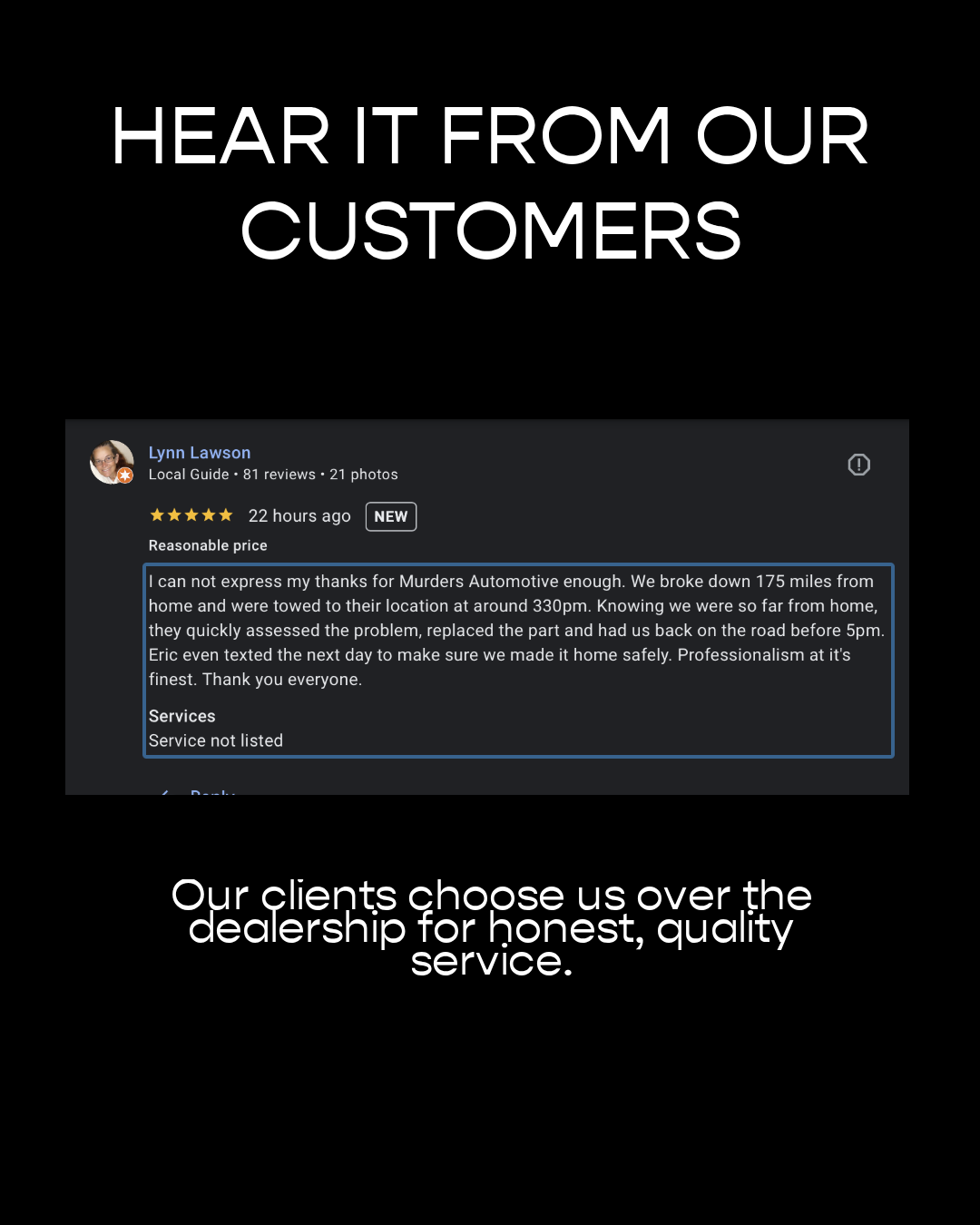 Why Customers Choose Murders Automotive Over the Dealership