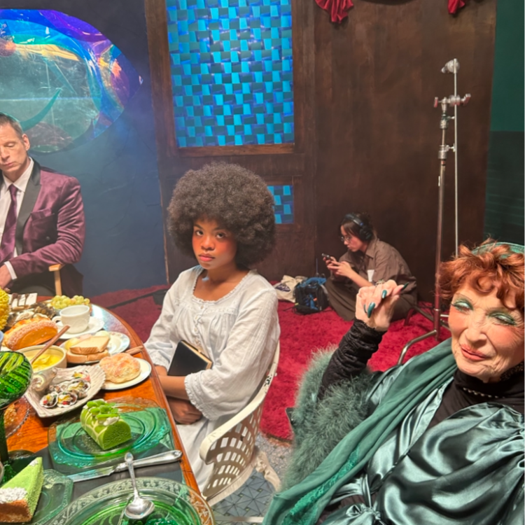 On set for "Seven Deadly Sins"