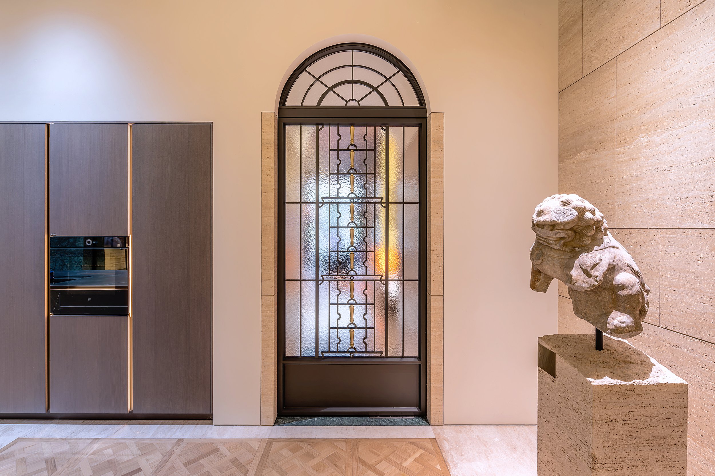 Luxury Residential Building - with Large floor-to-ceiling windows - Arch Door
