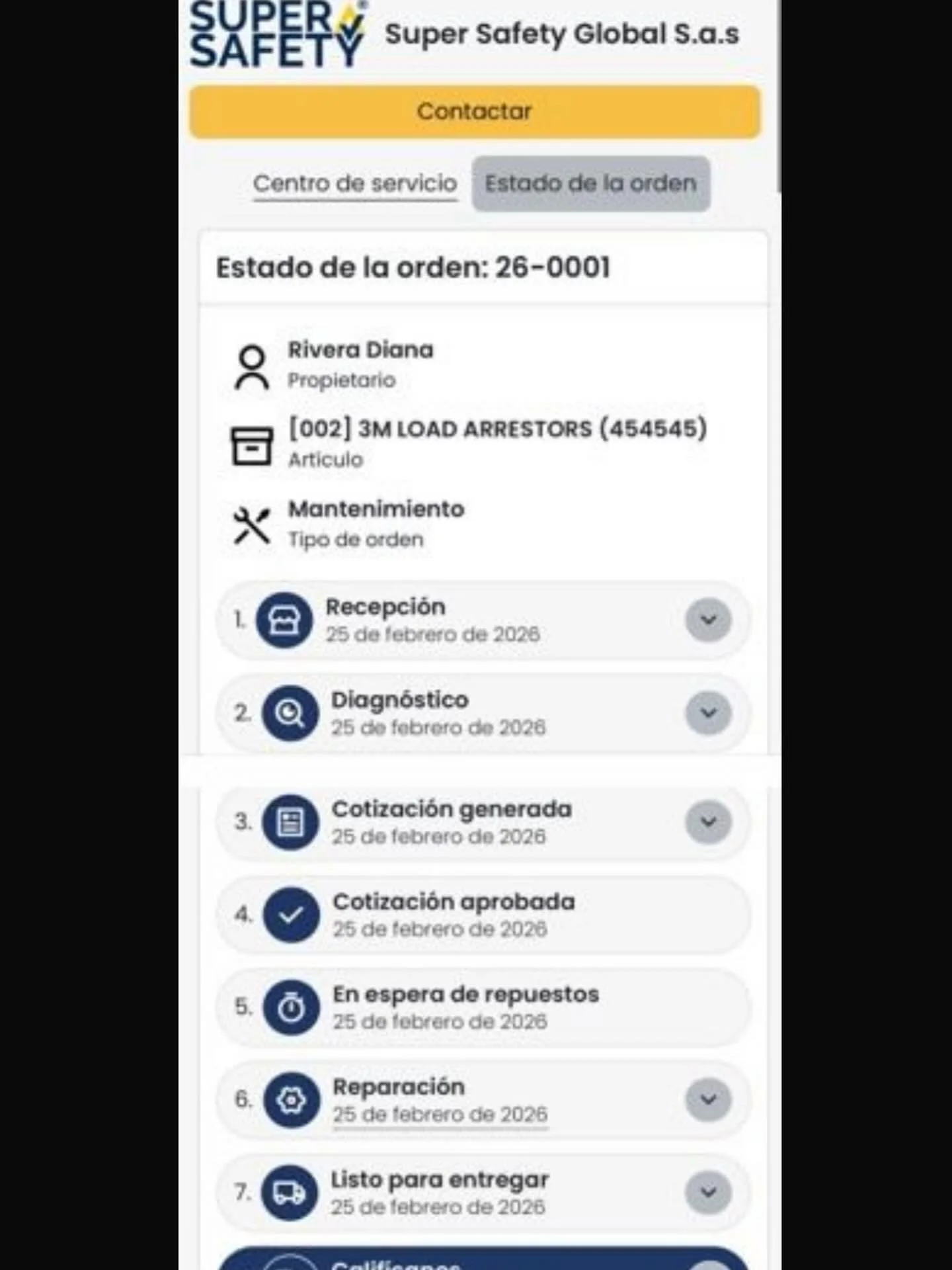 NOTICIAS DEL CENTRO DE REPARACION SUPER SAFETY:
Hoy con excelentes noticias; Con el fin de mejorar nuestros servicios y comunicaci&oacute;n hemos adquirido esta aplicaci&oacute;n para que nuestros clientes puedan acceder en cualquier momento a conoce