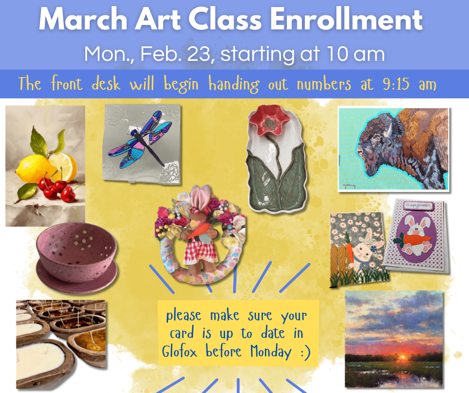 Art Class Enrollment for March
