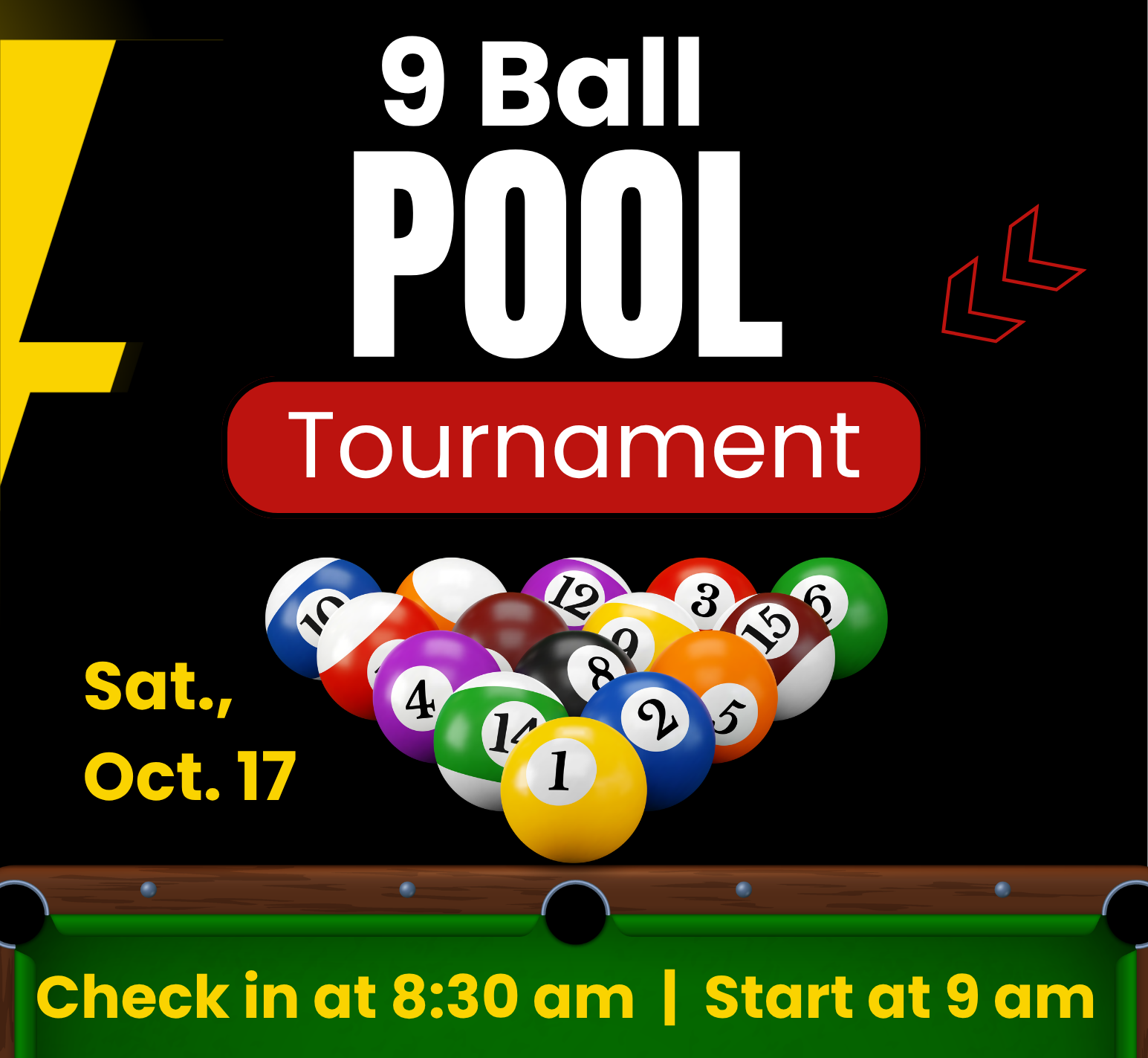Pool Tournament: 9 Ball