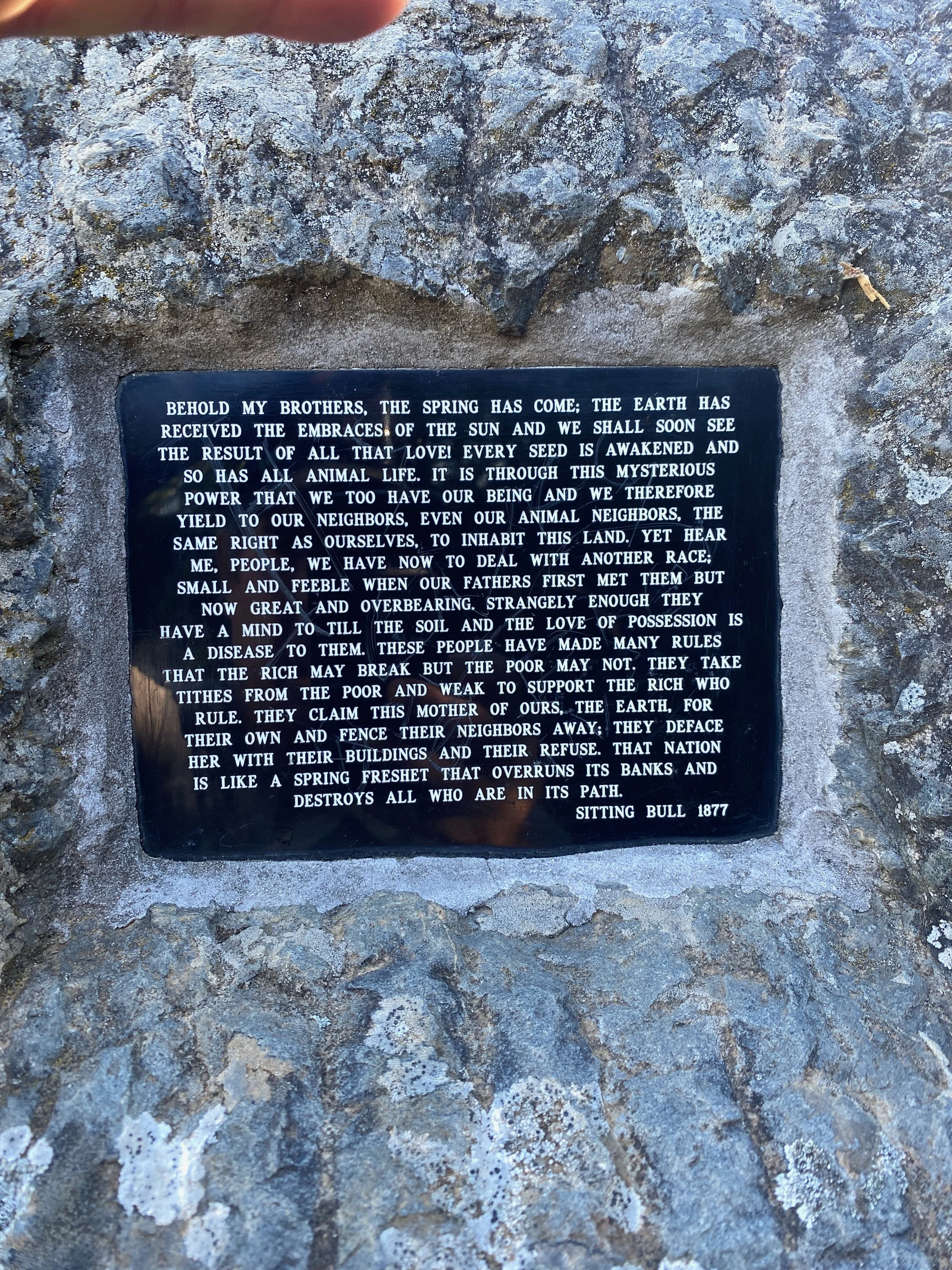 The Sitting Bull Plaque in Mill Valley
