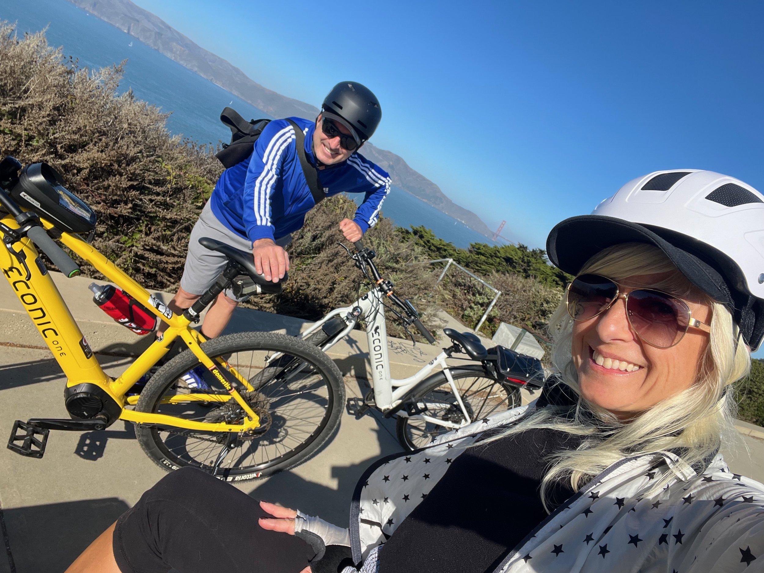 Riding through tiburon on vacation bike rental-e-bikes