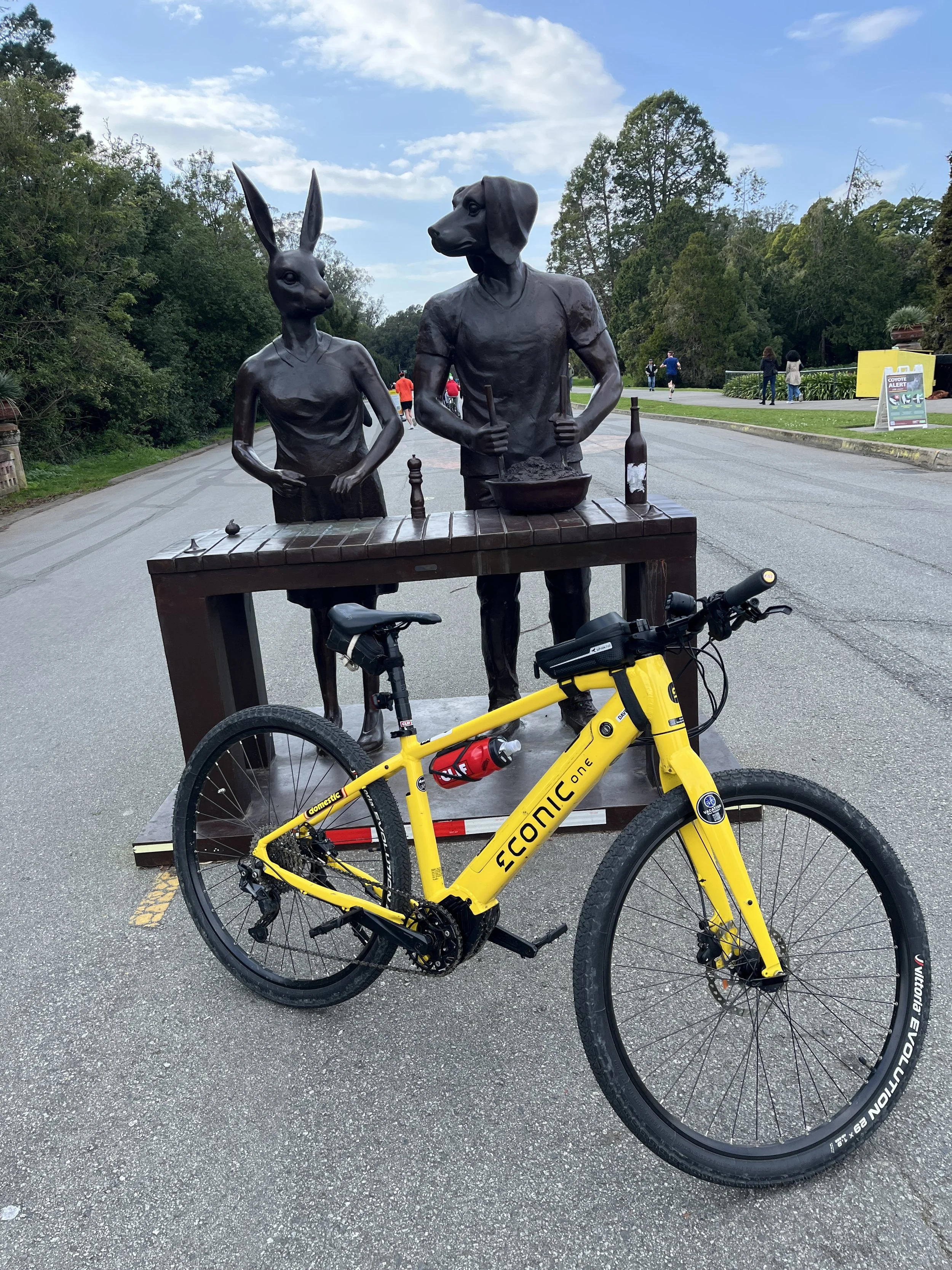 Golden Gate Park is a great destination for an e-bike ride to see public art, roller disco and world class museums