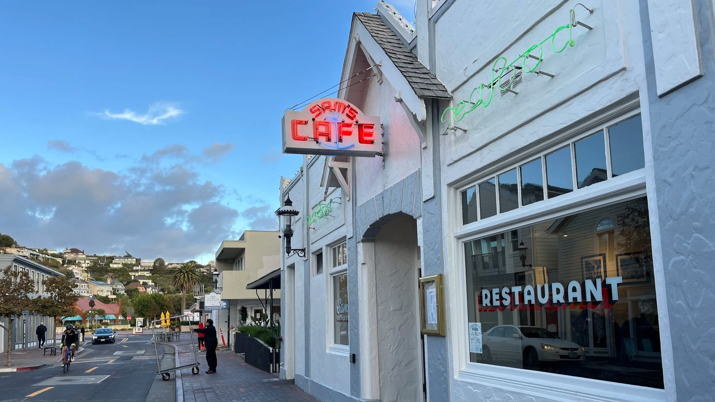 Downtown Tiburon and Sam's Anchor Café in downtown Tiburon