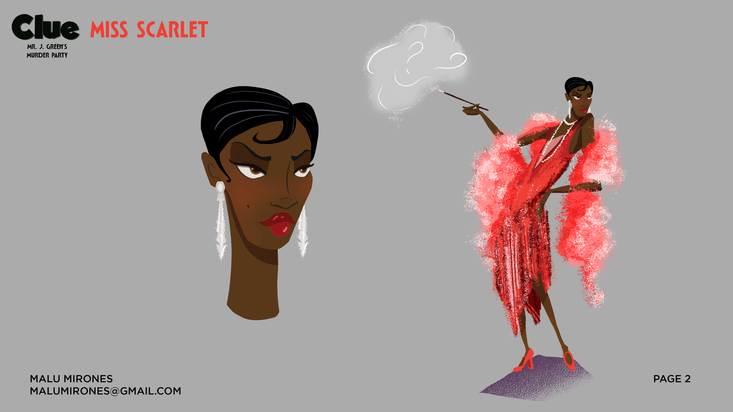 Miss Scarlet character desing