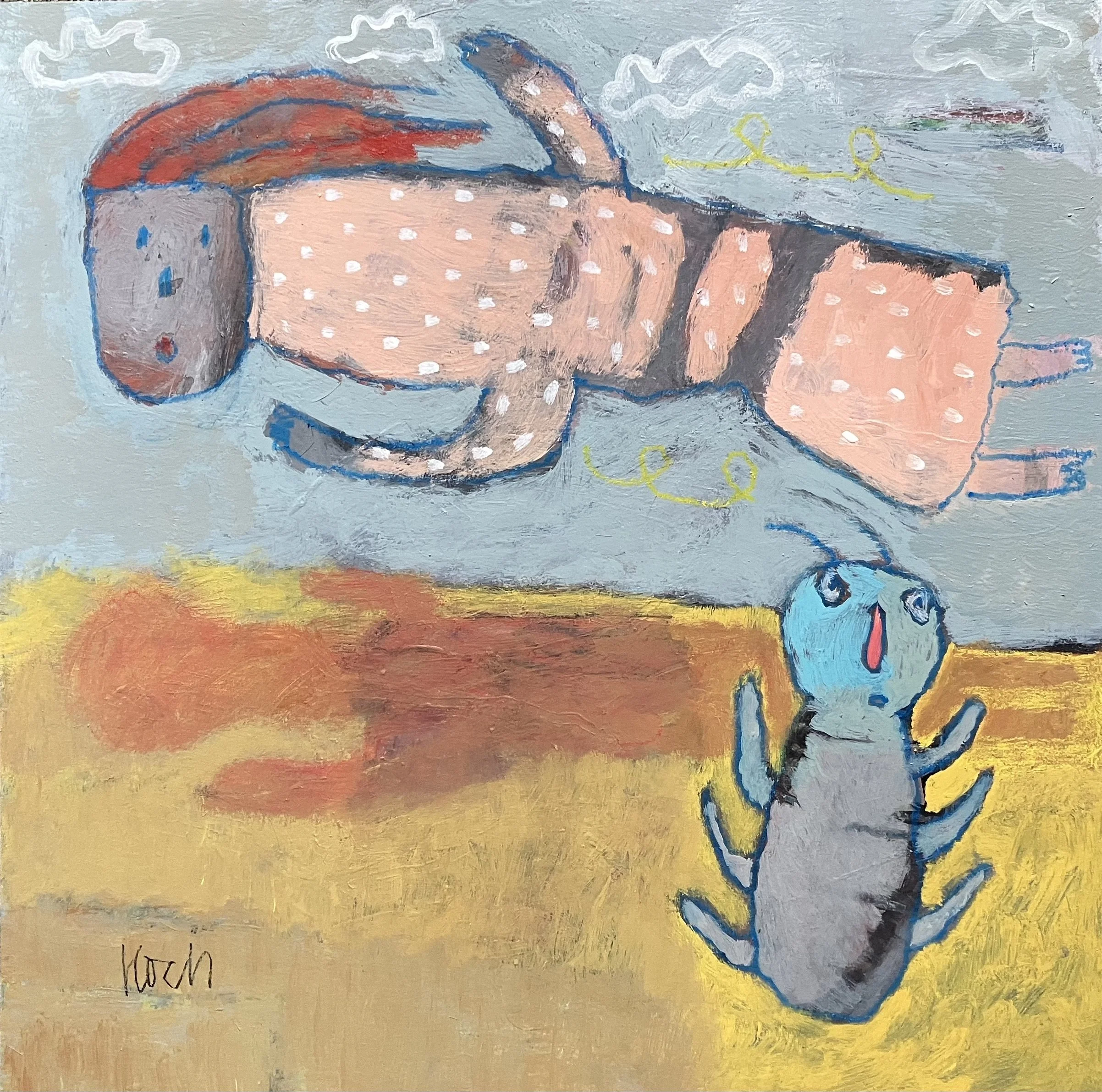 Woman Flying Over Bug