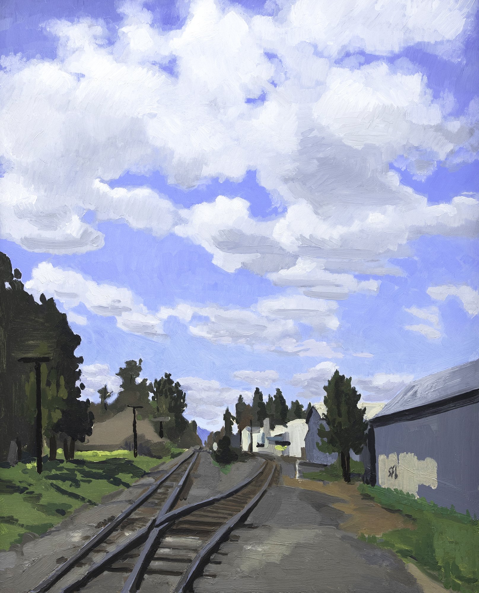 Burns Railroad Tracks and Cumulus Couds Phoenix, OR.jpg
