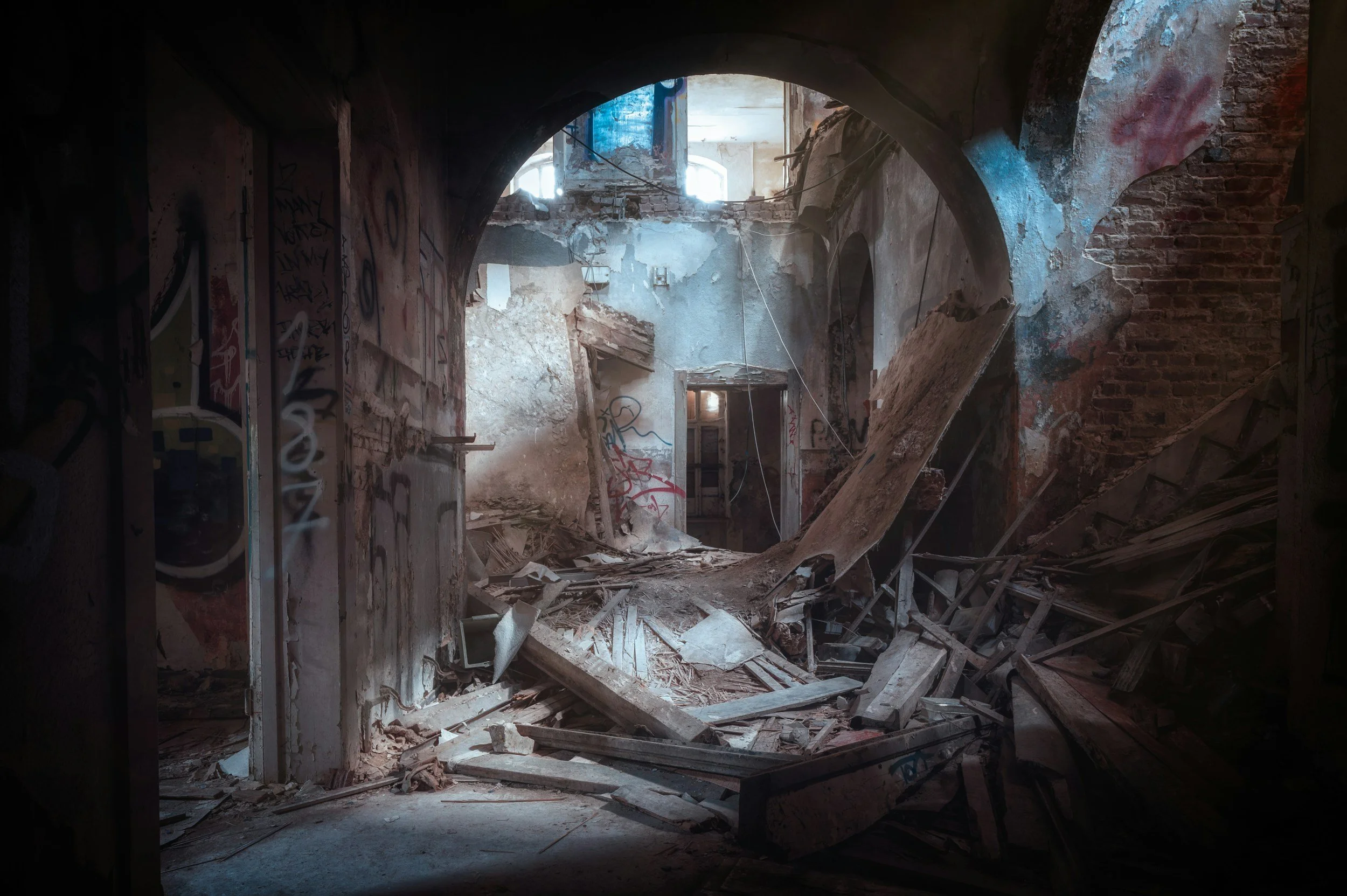 A dilapidated building speaks to earth's decay and calls us to hope in heaven's glory.