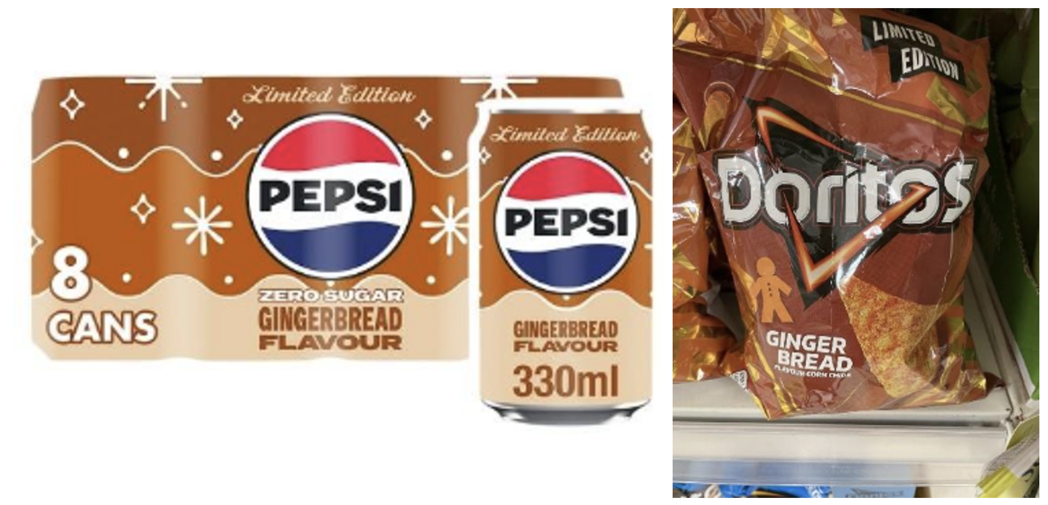 An image of PepsiCo's gingerbread flavoured products