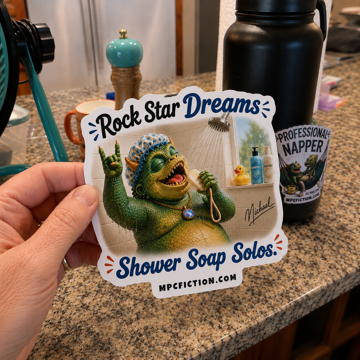 Rock Star Dreams – Shower Soap Solos Funny Sticker | Waterproof Collectibles