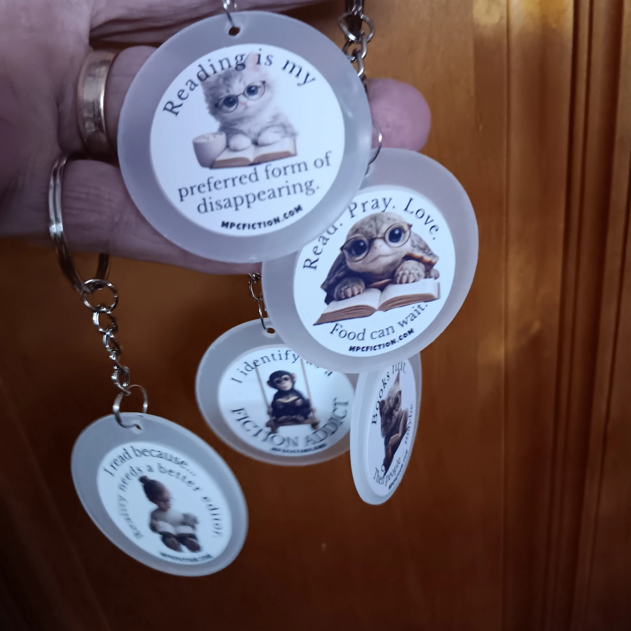 More Book Lover Acrylic Keychains, Assorted Reader Gift, Bibliophile Gift