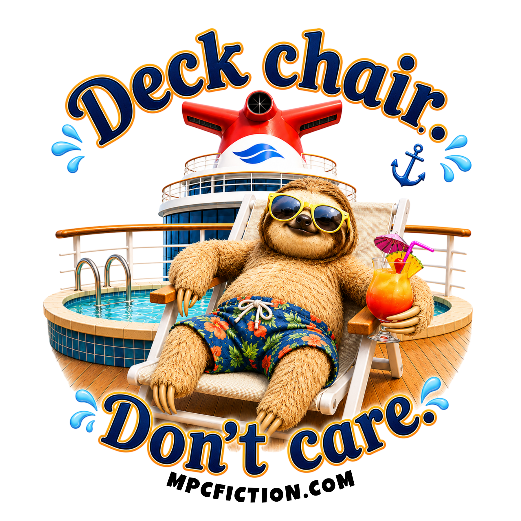 Deck Chair Don't Care Cruise Life Sticker Magnet Funny Gift For Cruise Lovers