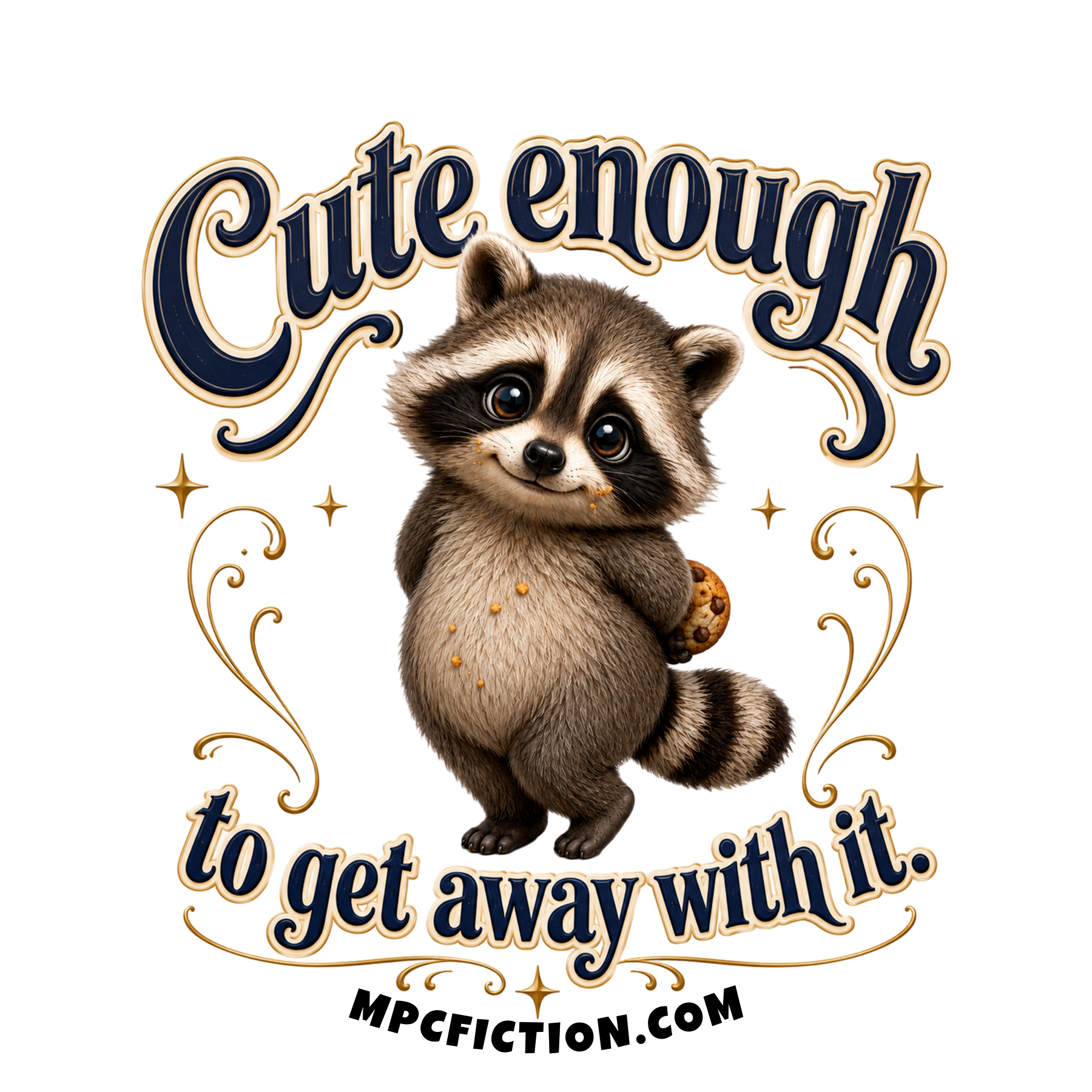 Cute Enough to Get Away With It Funny Raccoon Sticker Magnet Gift