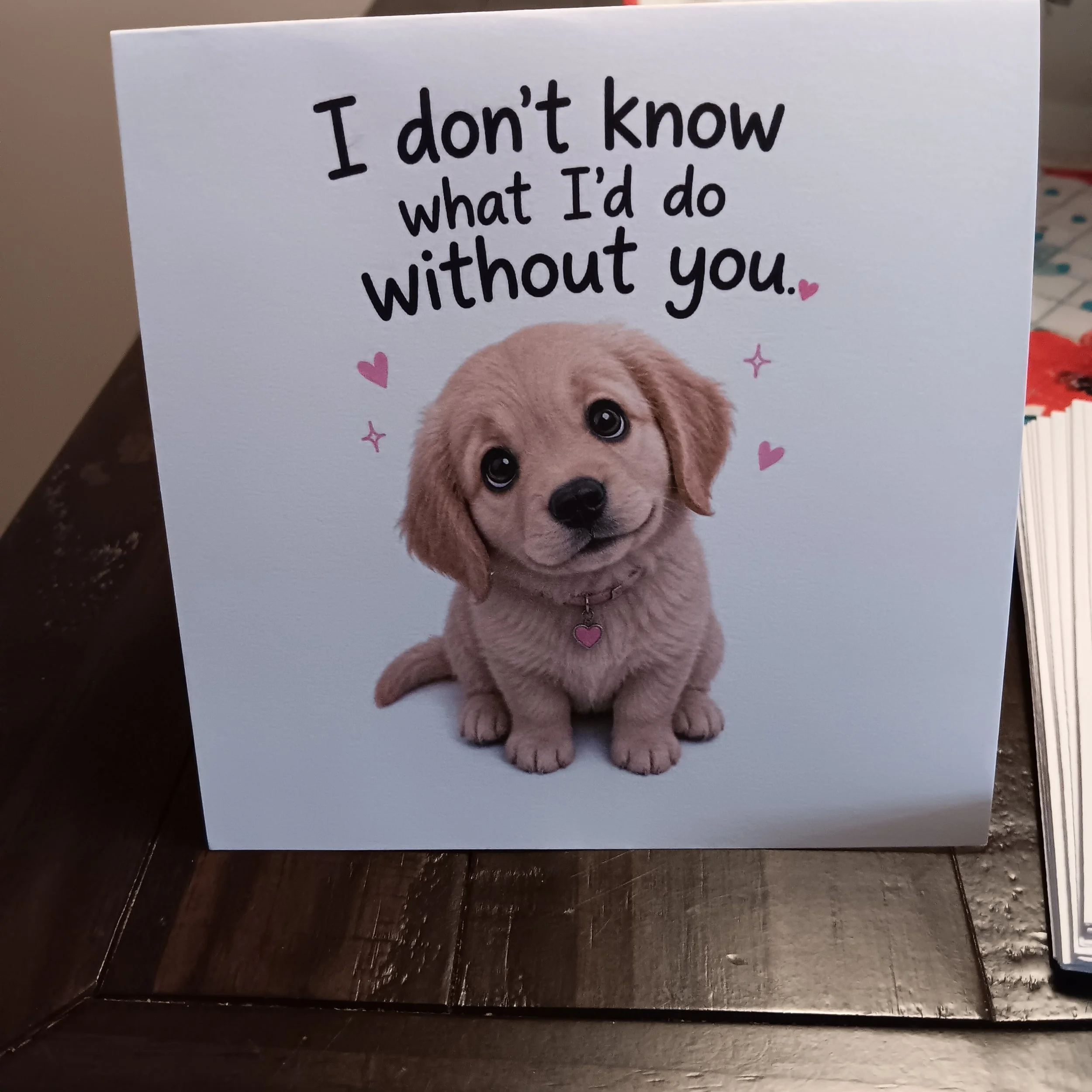 Personal card featuring a sarcastic quip and illustrated character design