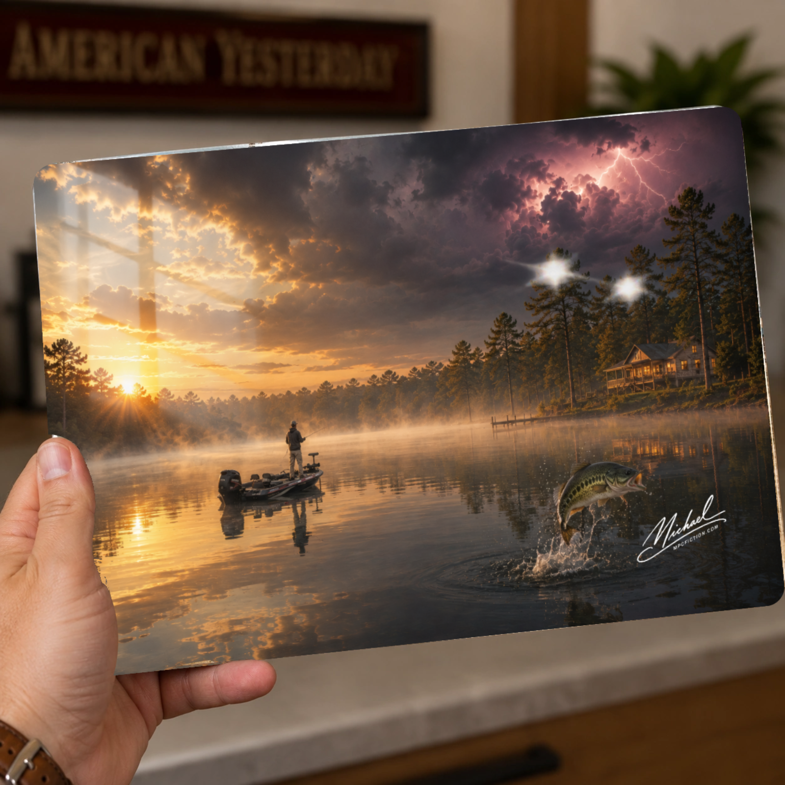 Between Storms – Bass Fishing Metal Wall Art & Lake House Fishing Decor