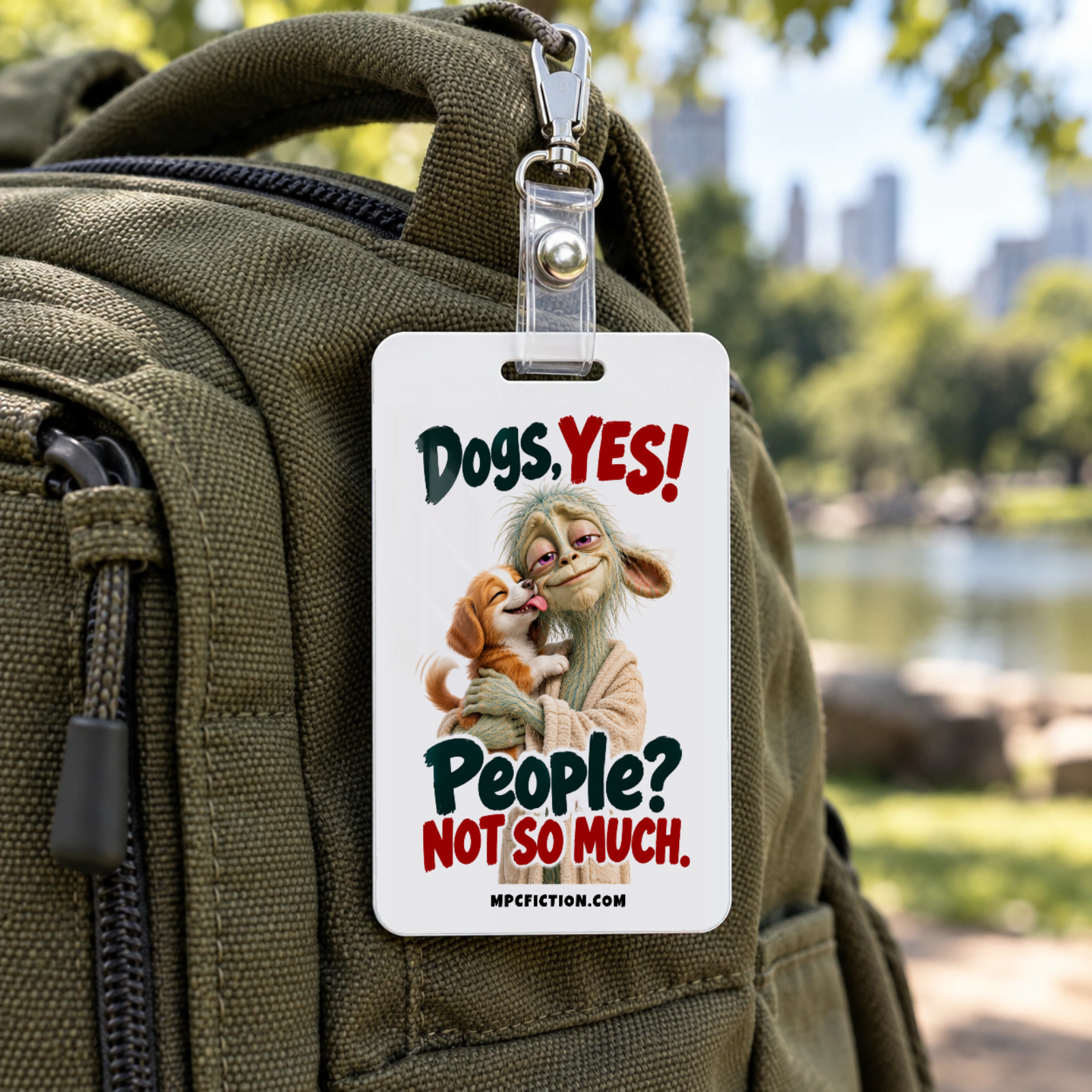 Dogs Yes People Not So Much – Funny Dog Lover Purse & Backpack Attitude Tag