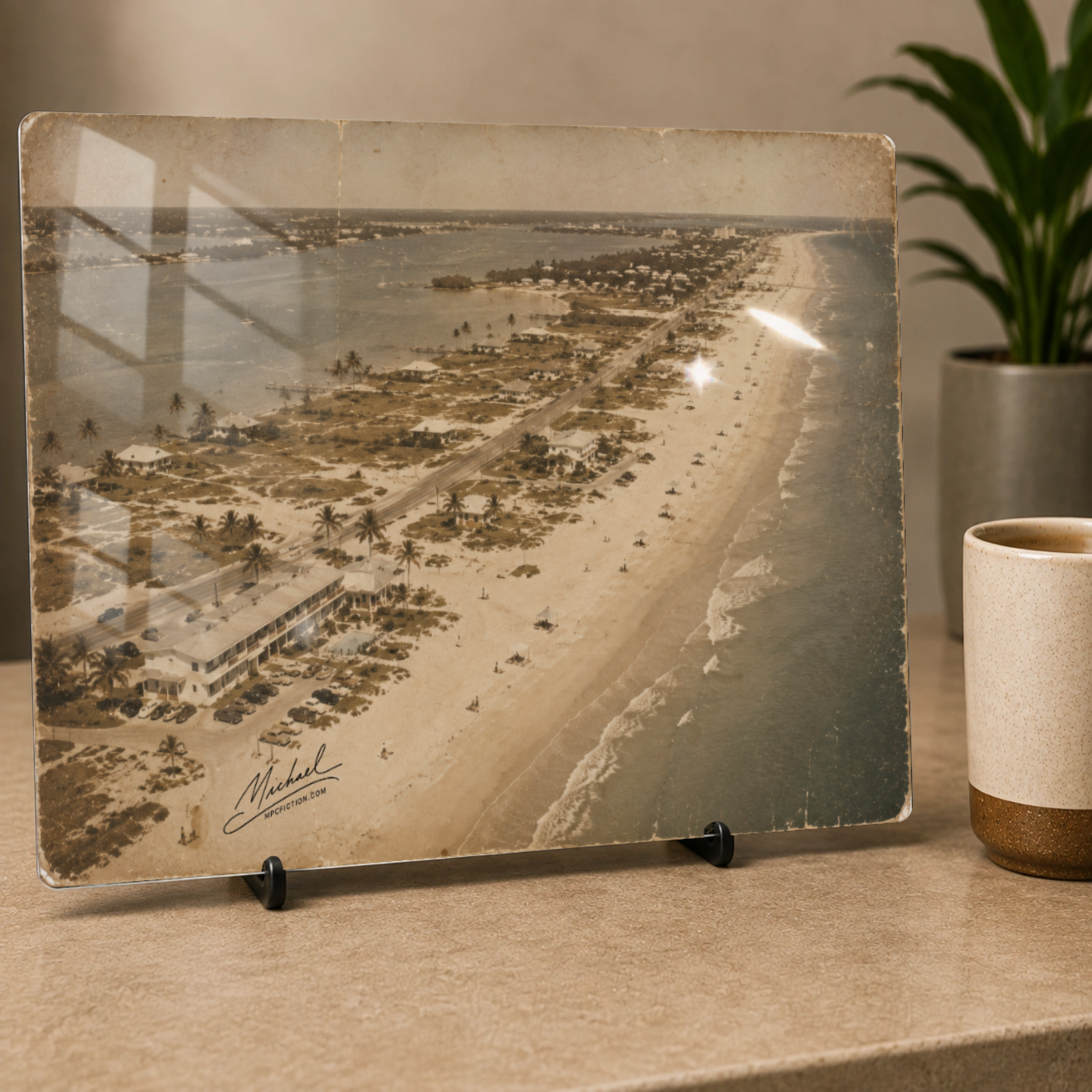 Coastal Highway – Vintage Florida Beachfront Road Metal Wall Art