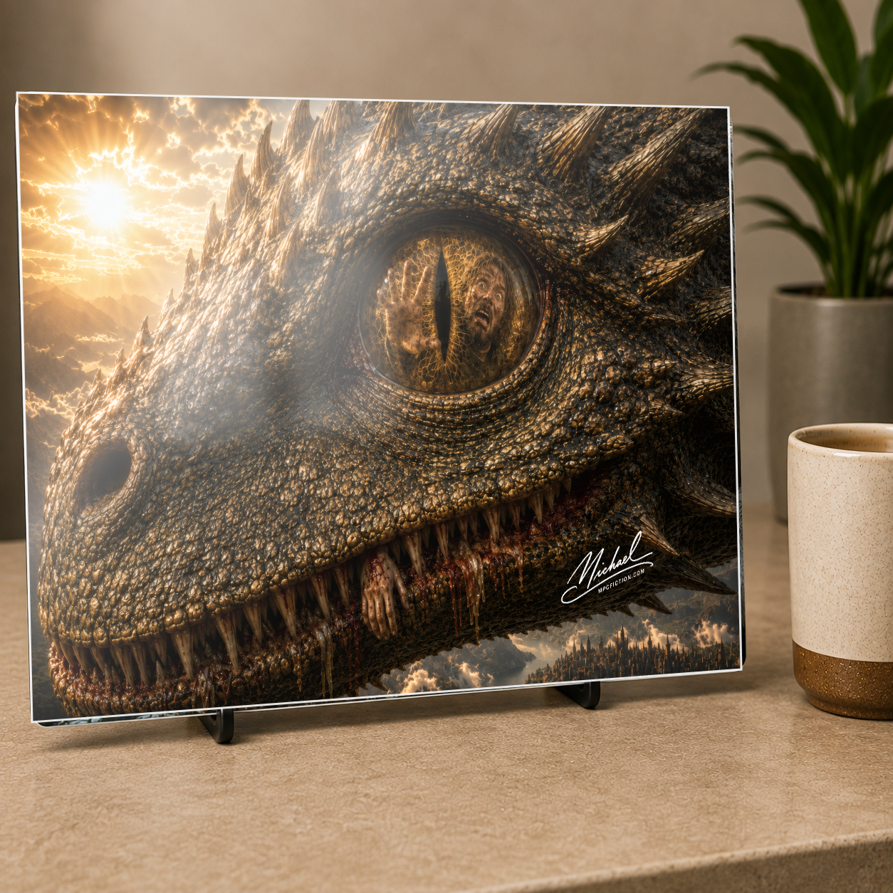 Final Reflection | Dragon Eye Fantasy Horror Wall Art, Dark Surreal Artwork