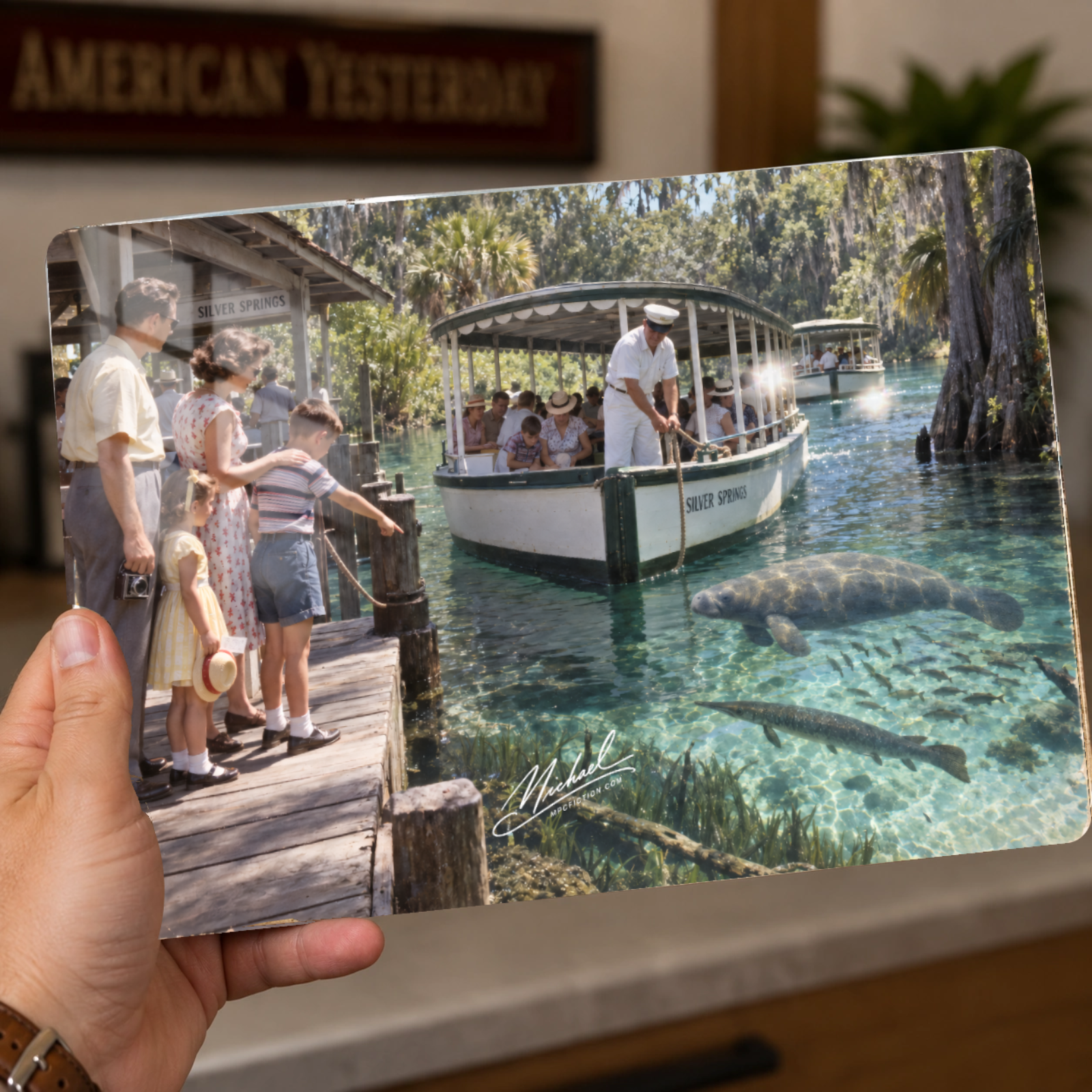 Silver Springs | Vintage Florida Glass Bottom Boat Wall Art