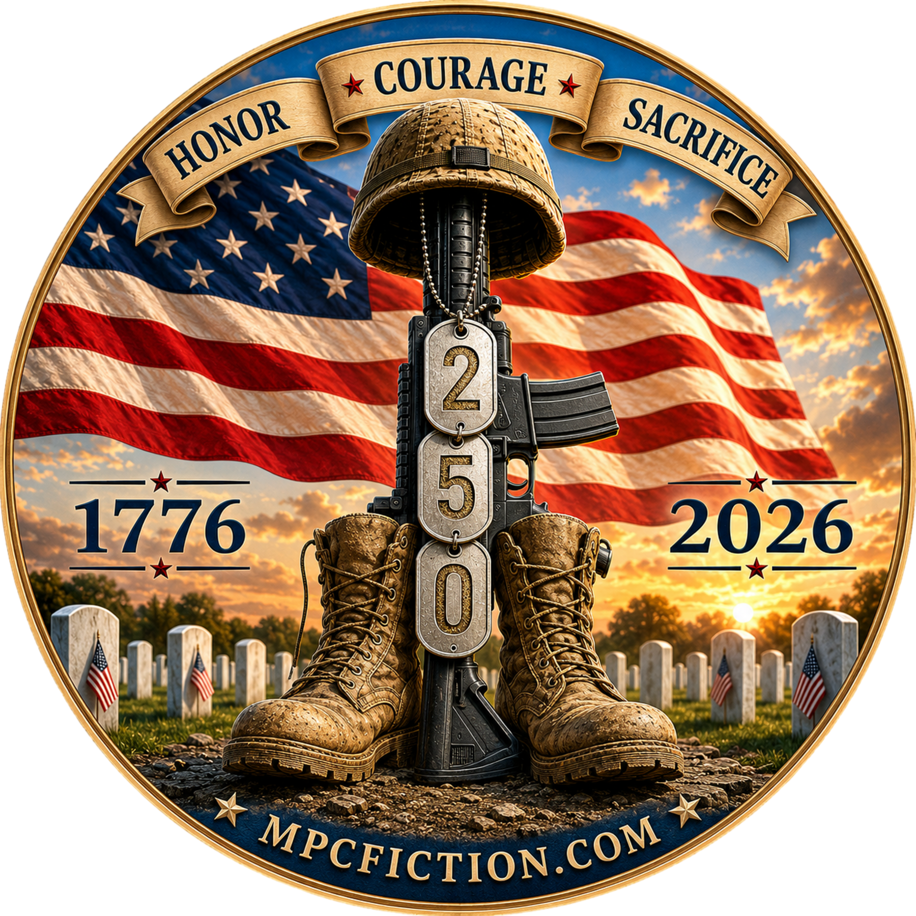 America 250th Anniversary Memorial Sticker Magnet Veteran Tribute Gift