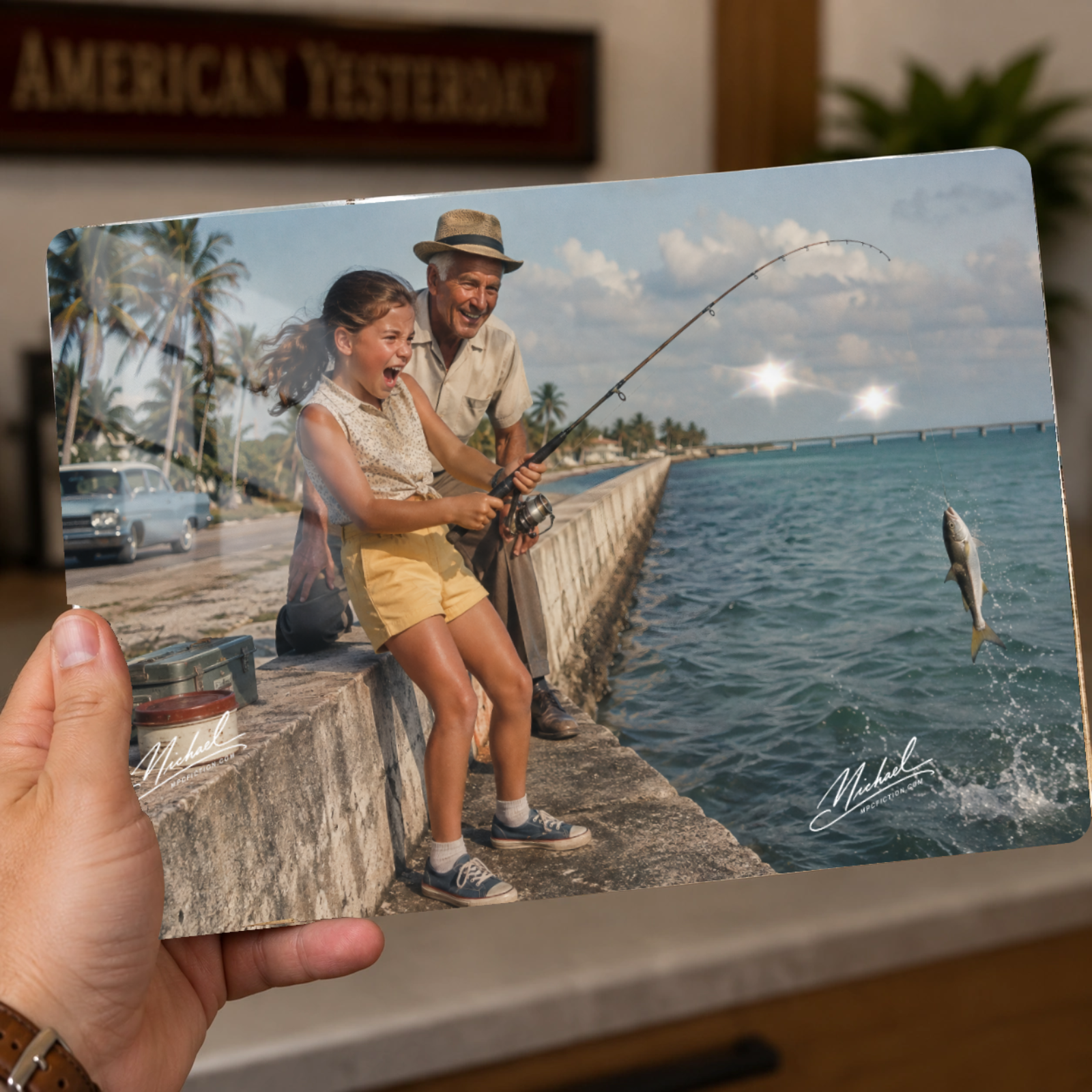 Hooked – Vintage Florida Fishing Metal Wall Art & Coastal Fishing Decor
