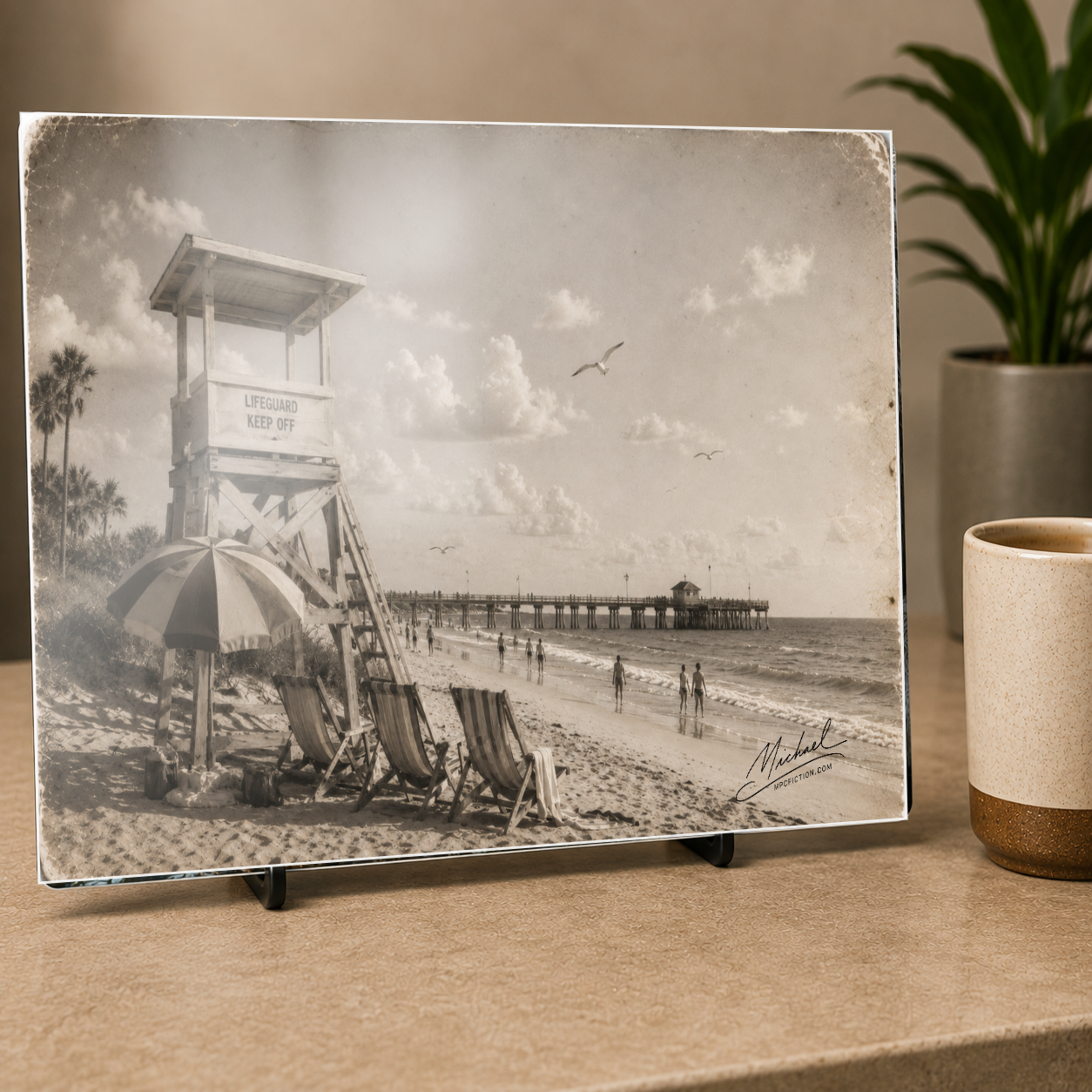 Days At The Pier – Vintage Florida Beach & Fishing Pier Metal Wall Art