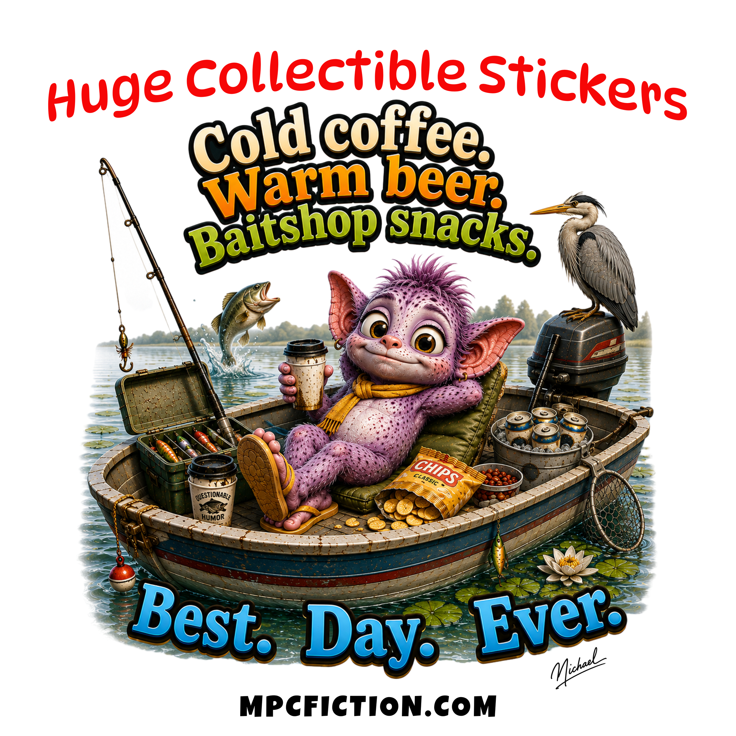 Best Day Ever funny fishing vinyl sticker