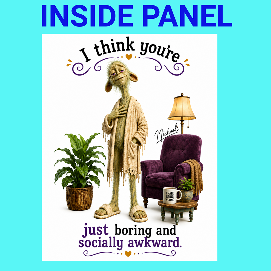 Funny sarcastic friendship gift card.