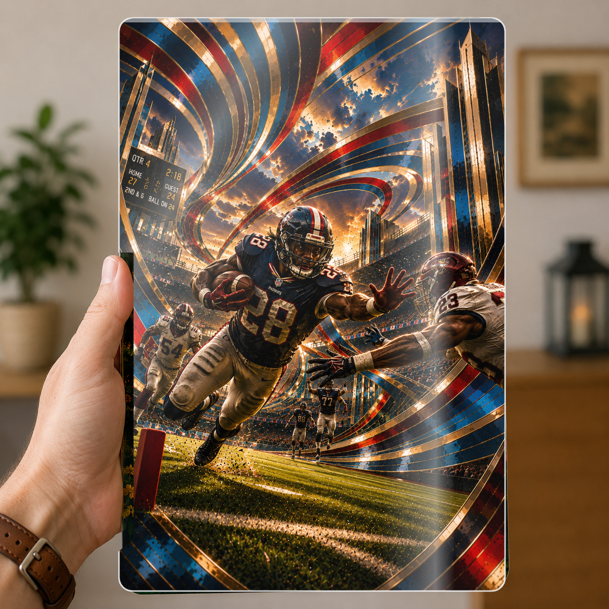 First Down – Football Metal Wall Art | Dramatic American Football Decor