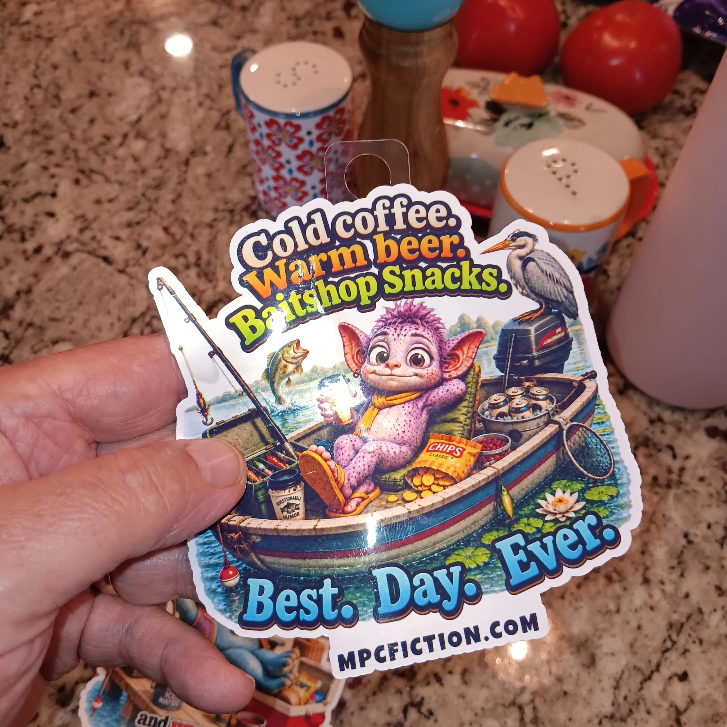 Best Day Ever Funny Fishing Vinyl Sticker | Waterproof Decal