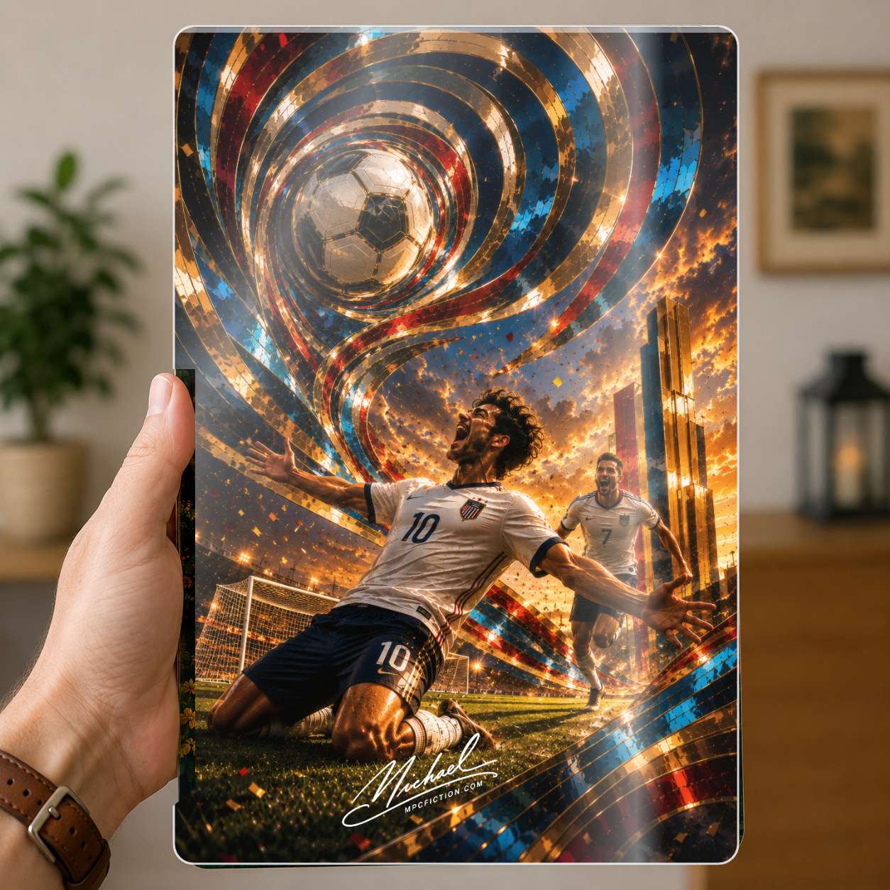 In the Net – Soccer Metal Wall Art | Dramatic Soccer & Sports Decor