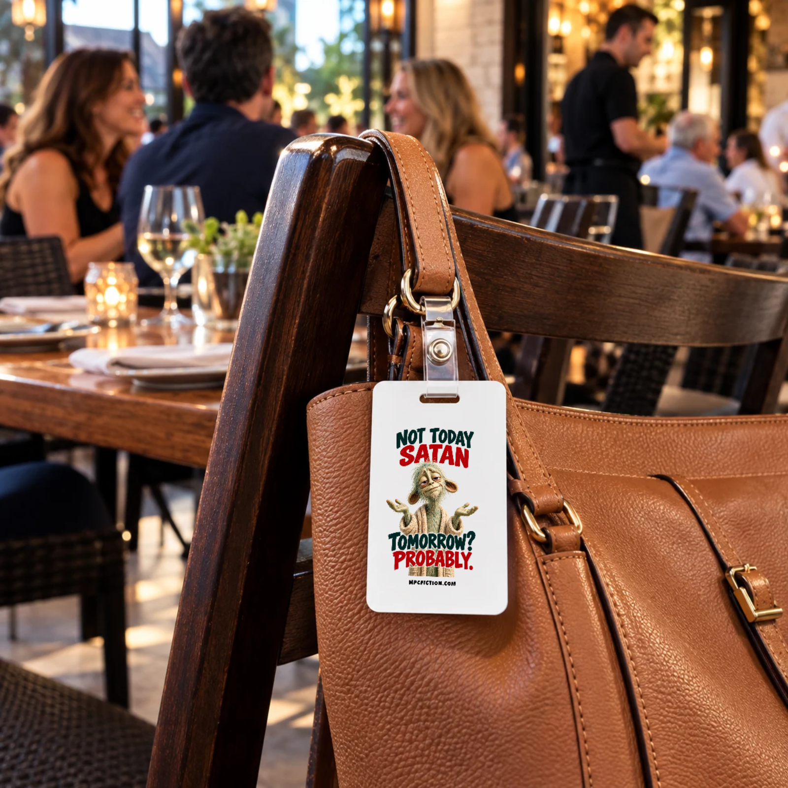 Not Today Satan Tomorrow Probably – Funny Sarcastic Bag Tag with Attitude
