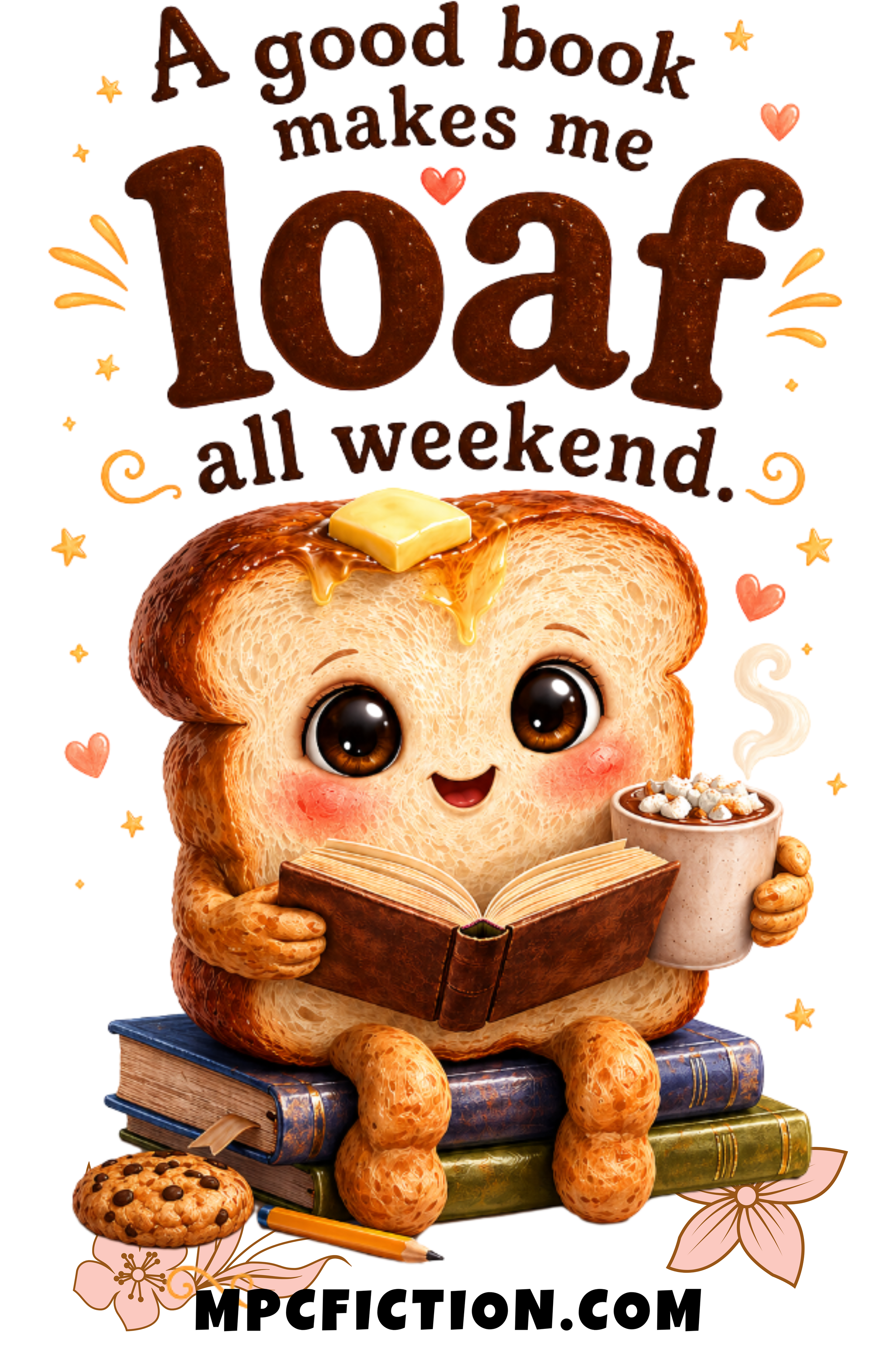 Good Book Lazy Loaf | Cute Gift Ideas for Book Lovers | Funny Toast Charms for People Who Love Reading