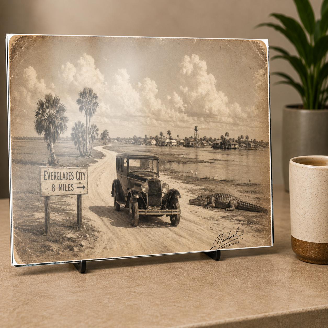 Everglades Highway – Vintage Old Florida Road Trip Metal Wall Art