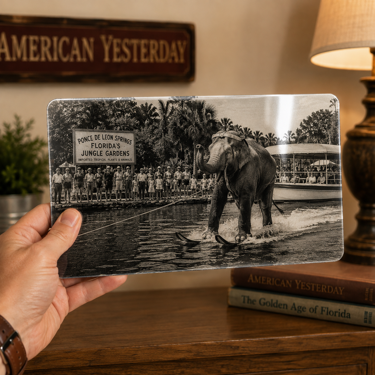 Florida Water Skier – Vintage Florida Elephant Metal Wall Art