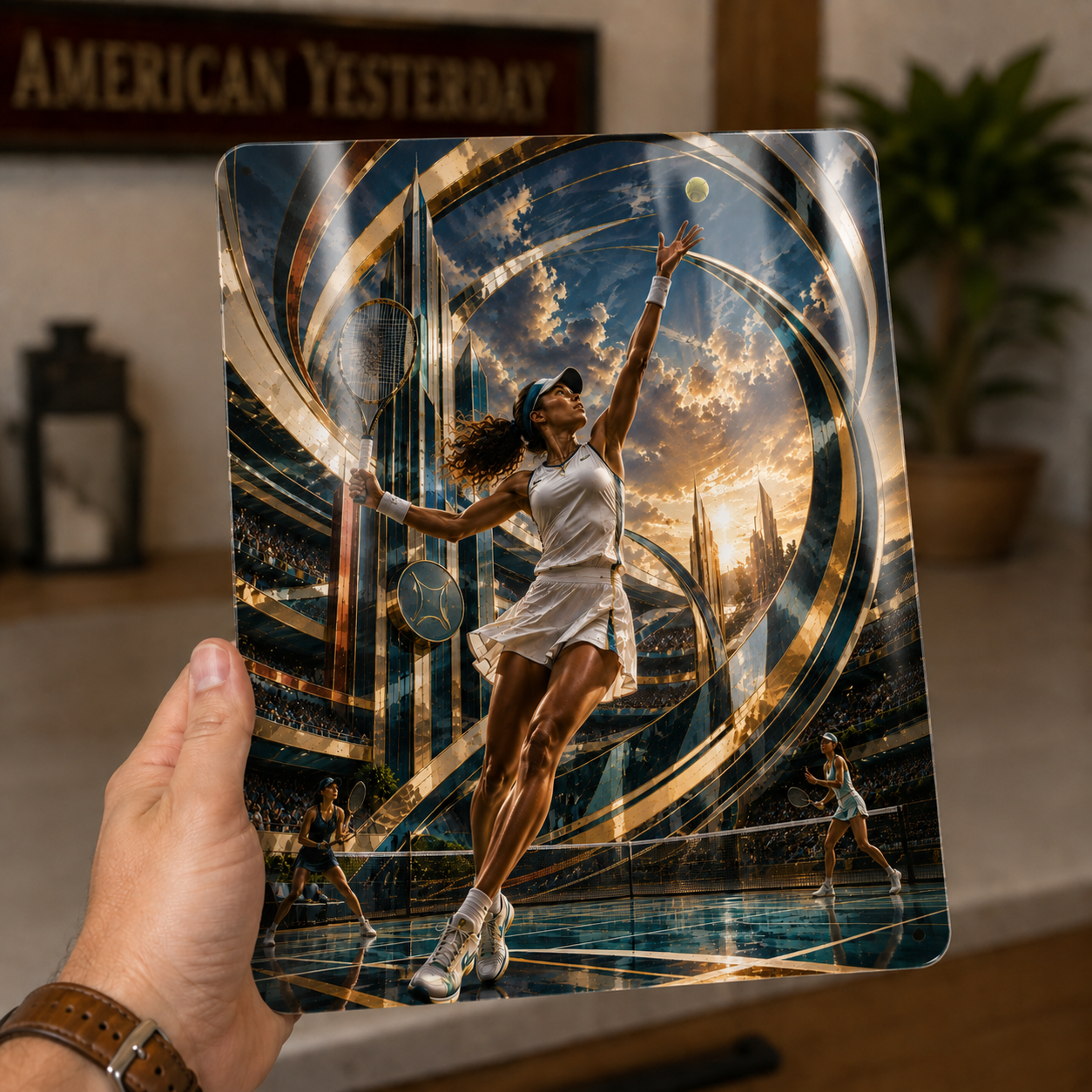 Center Court – Tennis Metal Wall Art | Women’s Tennis Sports Decor