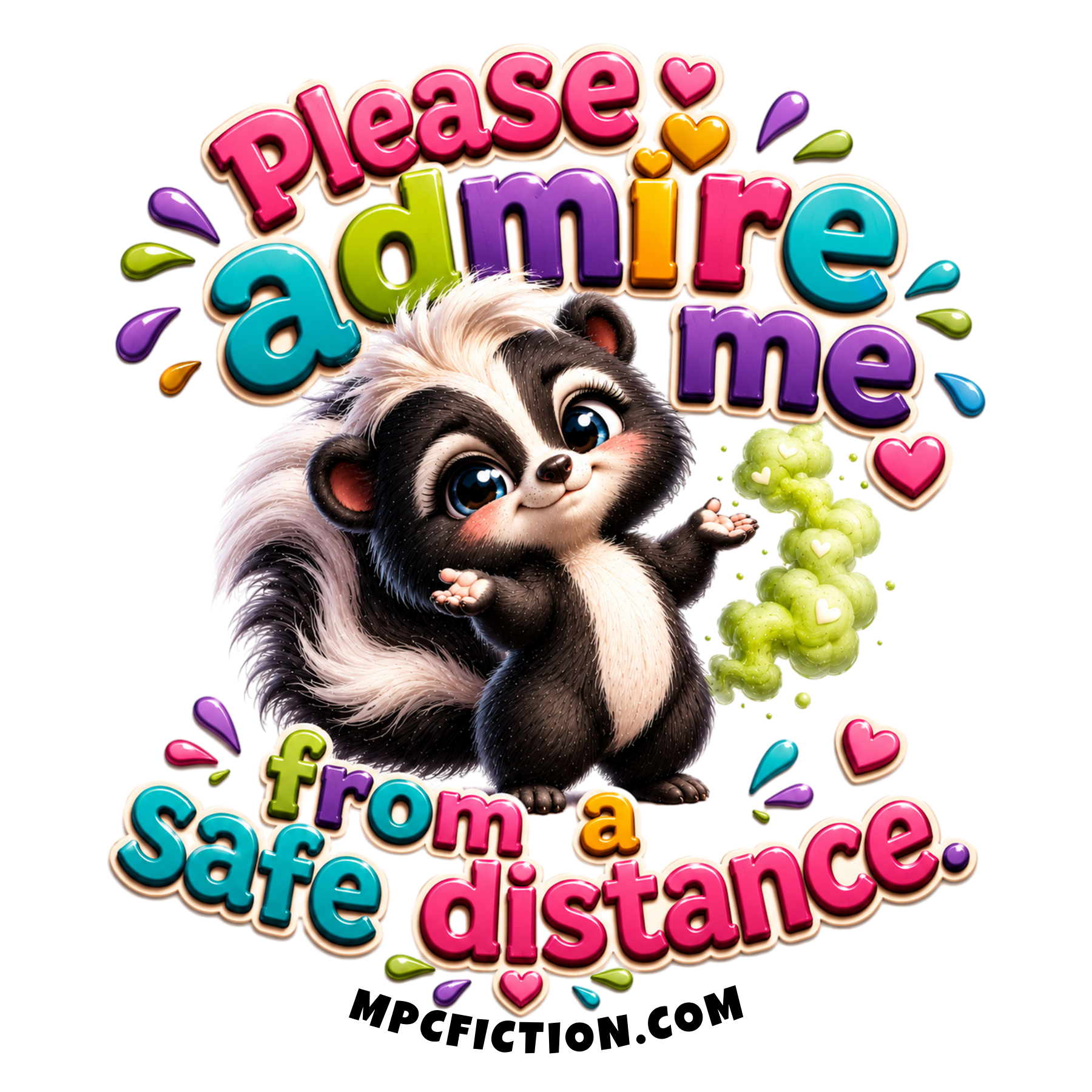 Please Admire Me From A Safe Distance Skunk Sticker Magnet Funny Animal Gift