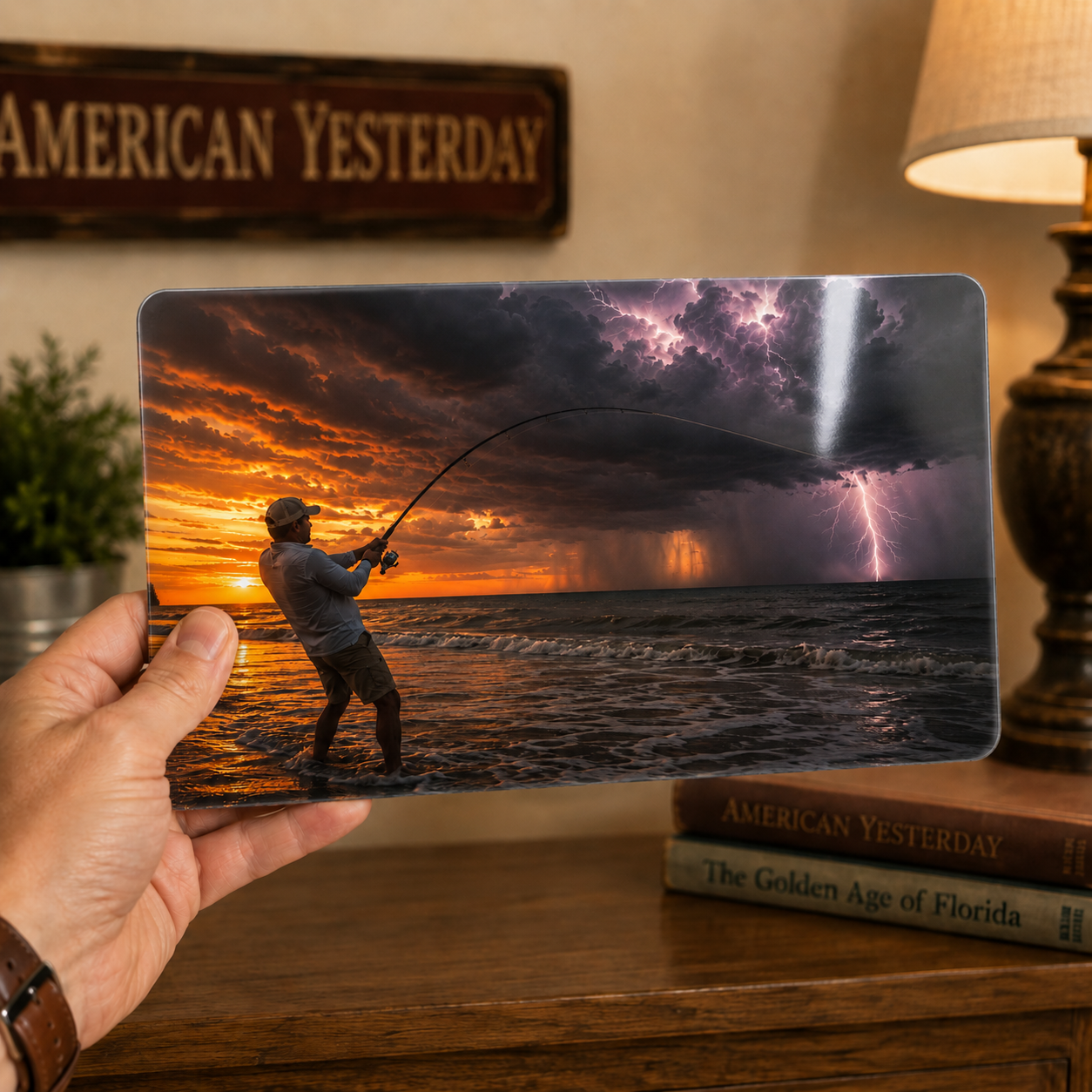 Against The Storm – Fishing Metal Wall Art | Storm Fishing Decor