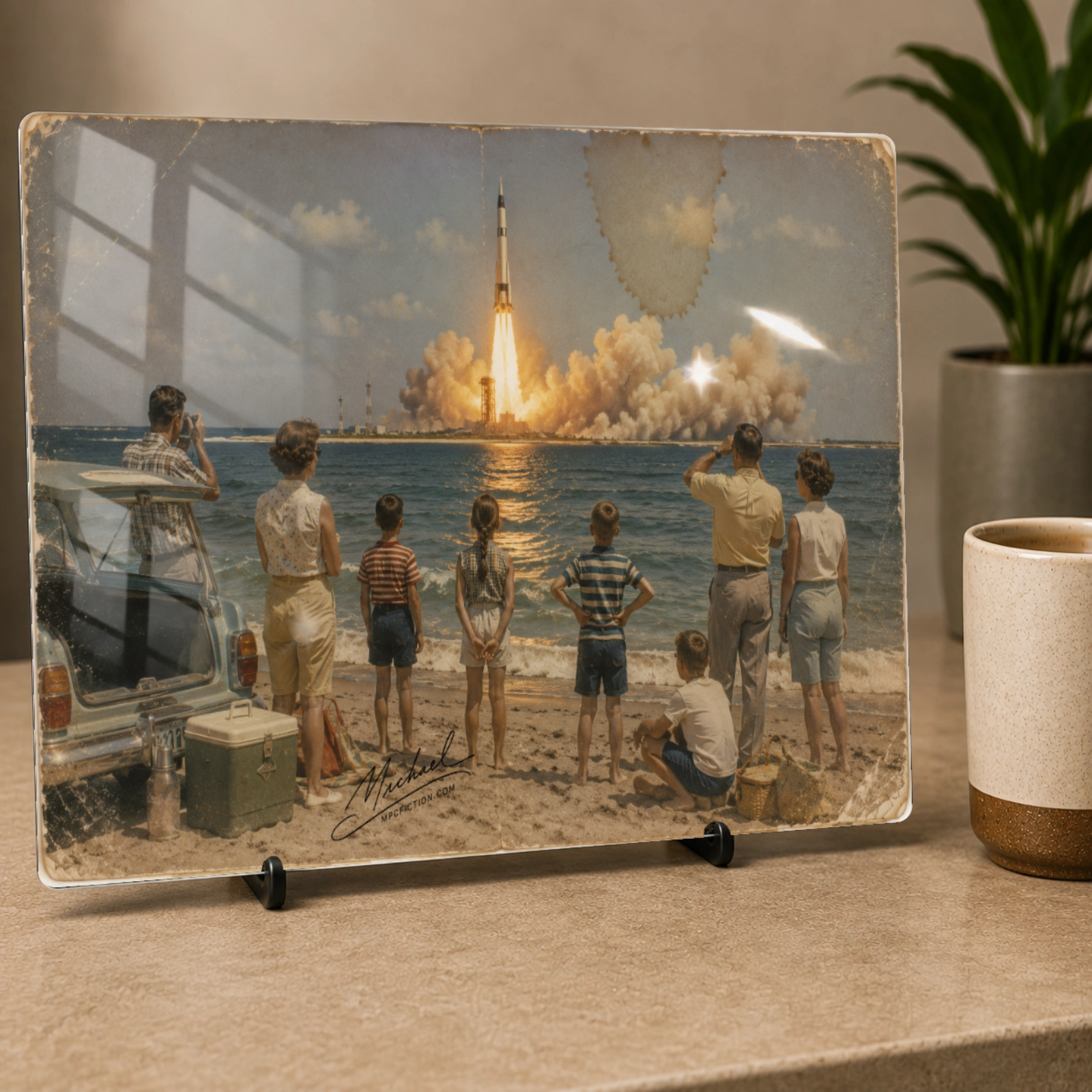 The Day the Sky Roared – 1960s Cape Canaveral Rocket Launch Metal Wall Art