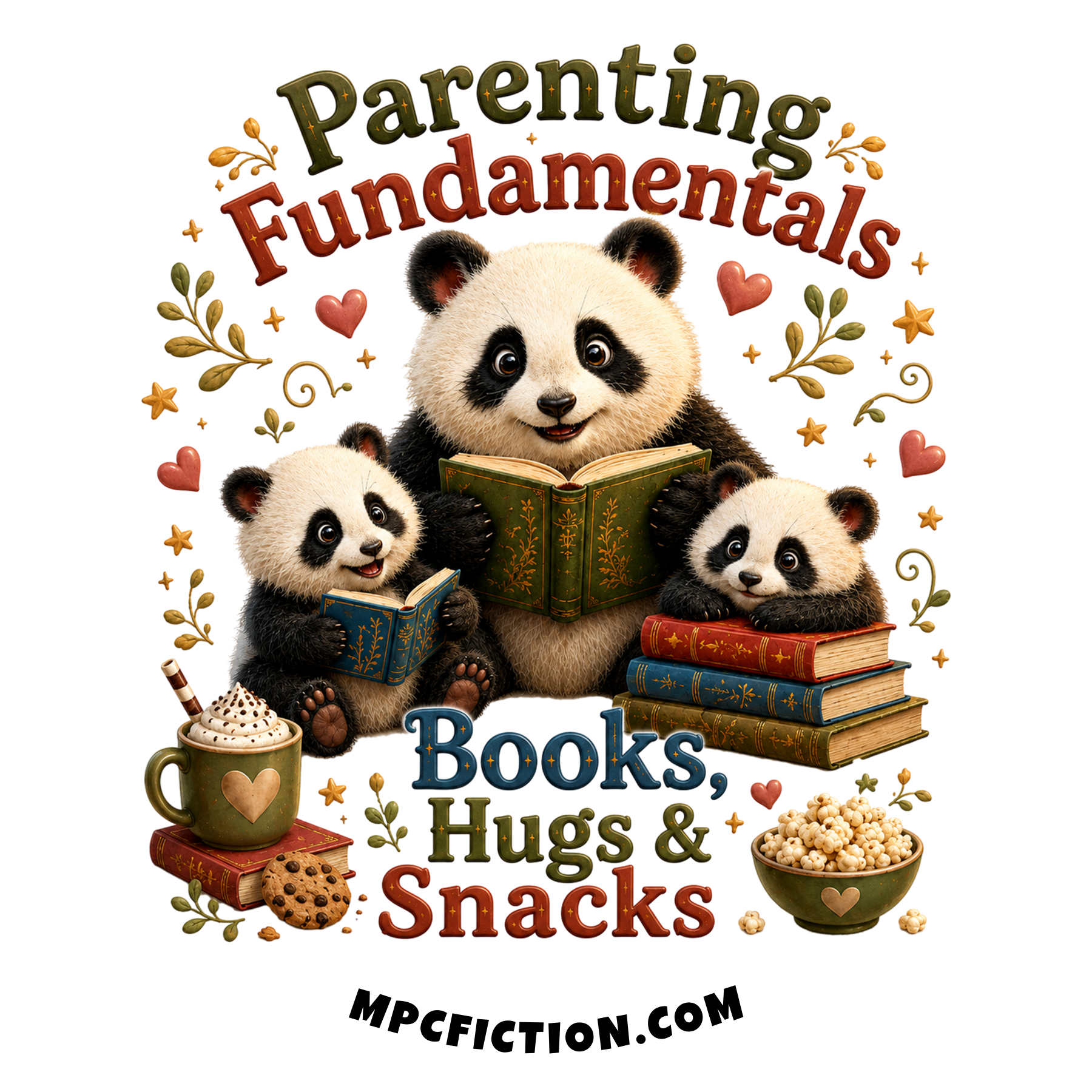 Parenting Fundamentals Books Hugs and Snacks Bookish Gift for Reader Moms and Dads