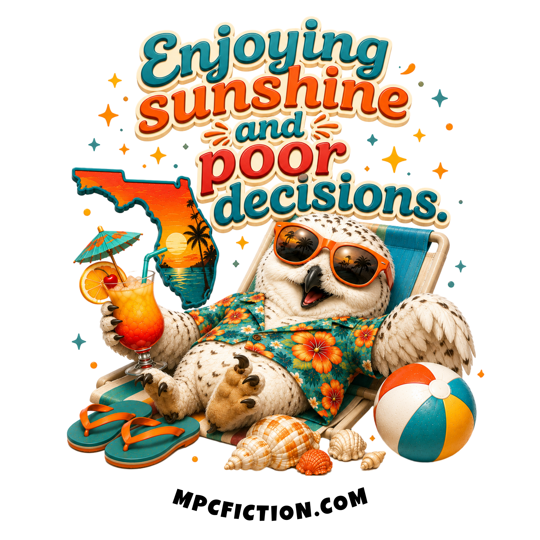 Enjoying Sunshine Funny Florida Souvenir Sticker Magnet Beach Vacation Gift for Florida Lovers