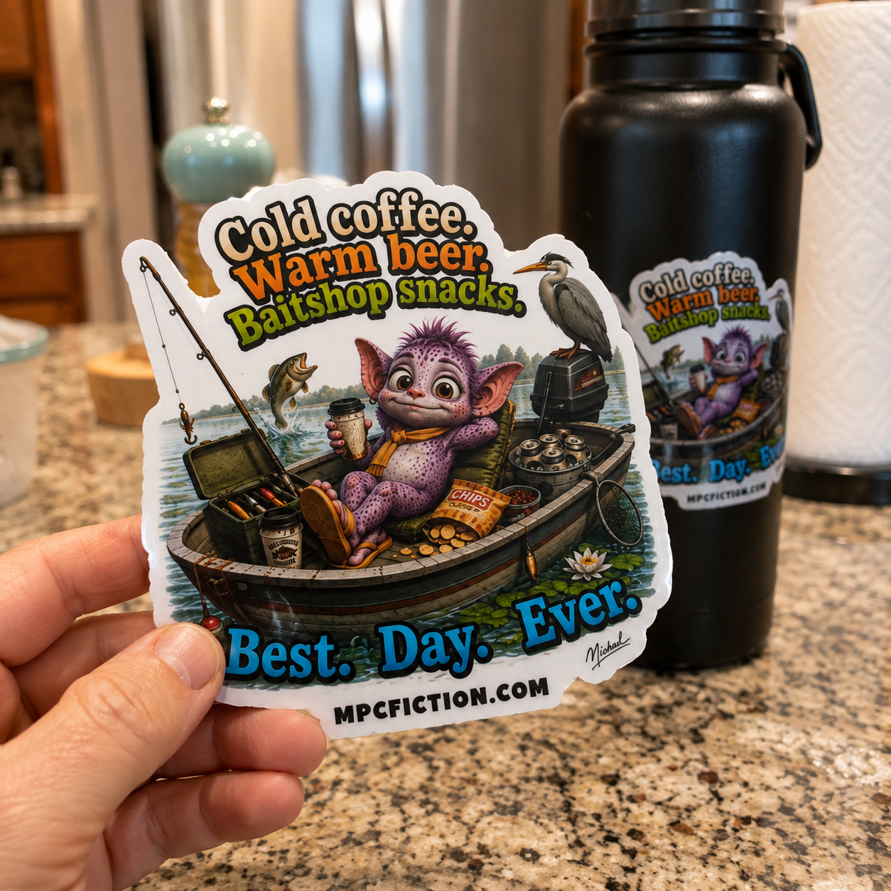 Best Day Ever Funny Fishing Vinyl Sticker | Waterproof Decal