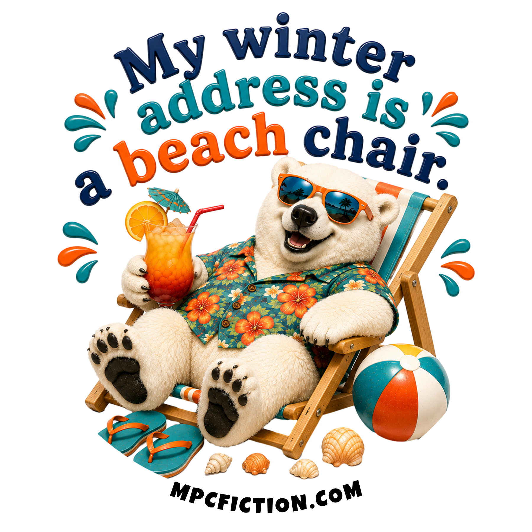 Winter Address Is a Beach Chair Funny Florida Souvenir Sticker Magnet Gift for Beach Life Lovers