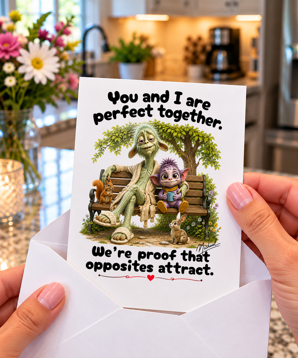 Funny Unfiletered Relationship Card – Opposites Attract | Say It Better Collectible Attitude Card