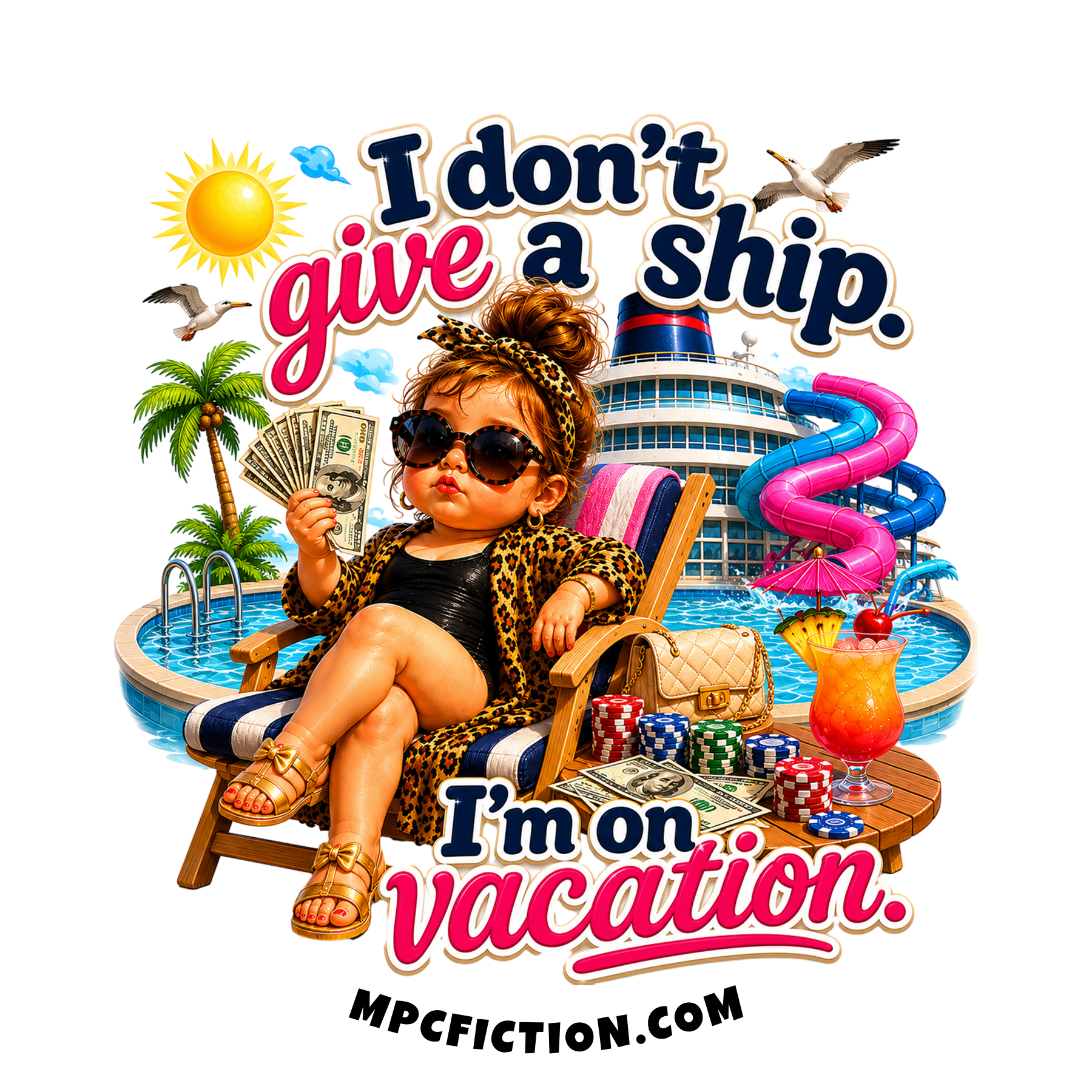 Give a Ship I'm on Vacation Sticker Magnet Funny Cruise Gift for Cruise Lovers